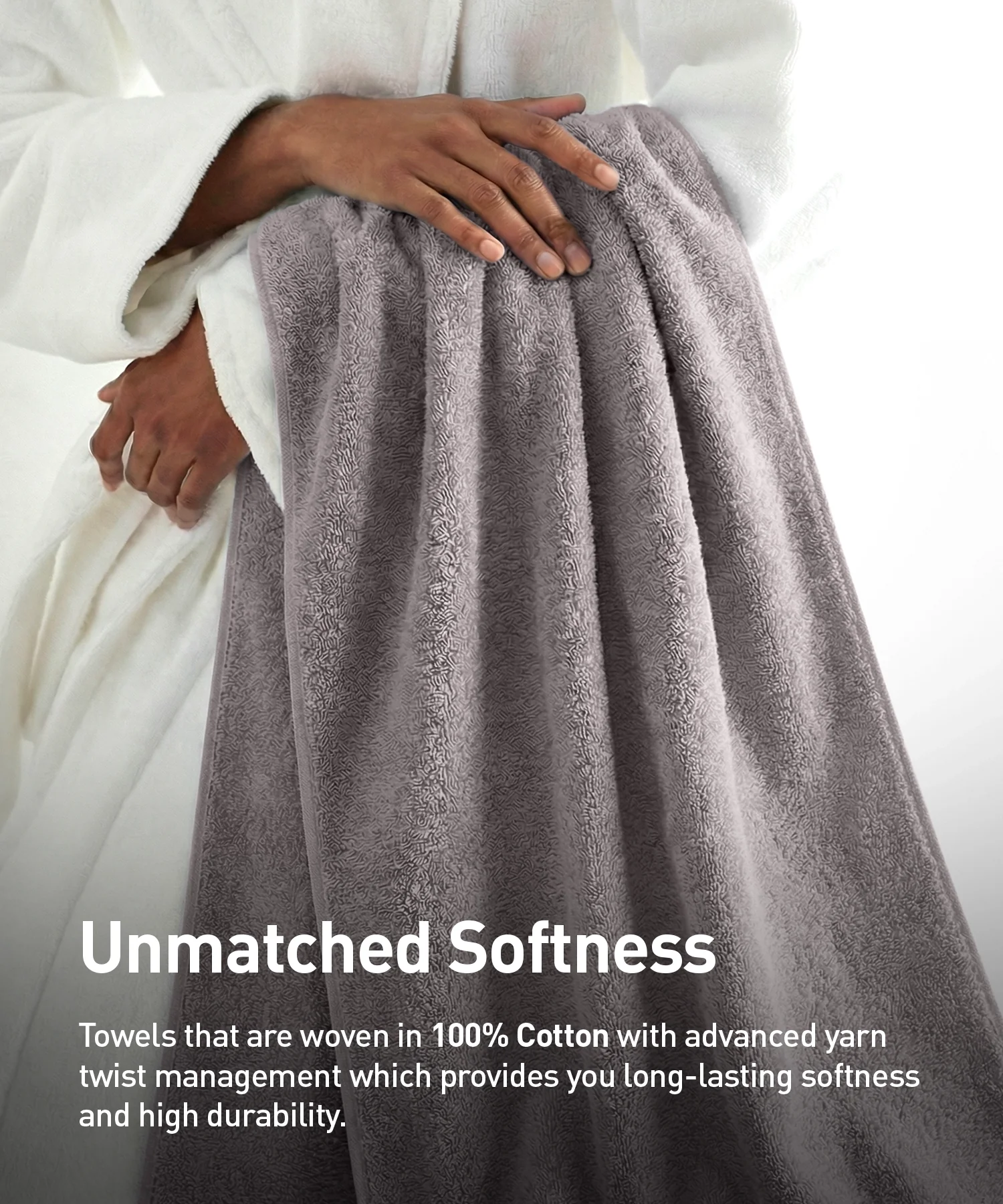 Soft Comfort 1Pc Bath Towel, Charcoal|509 GSM Cotton|Air Rich Technology - Image 7