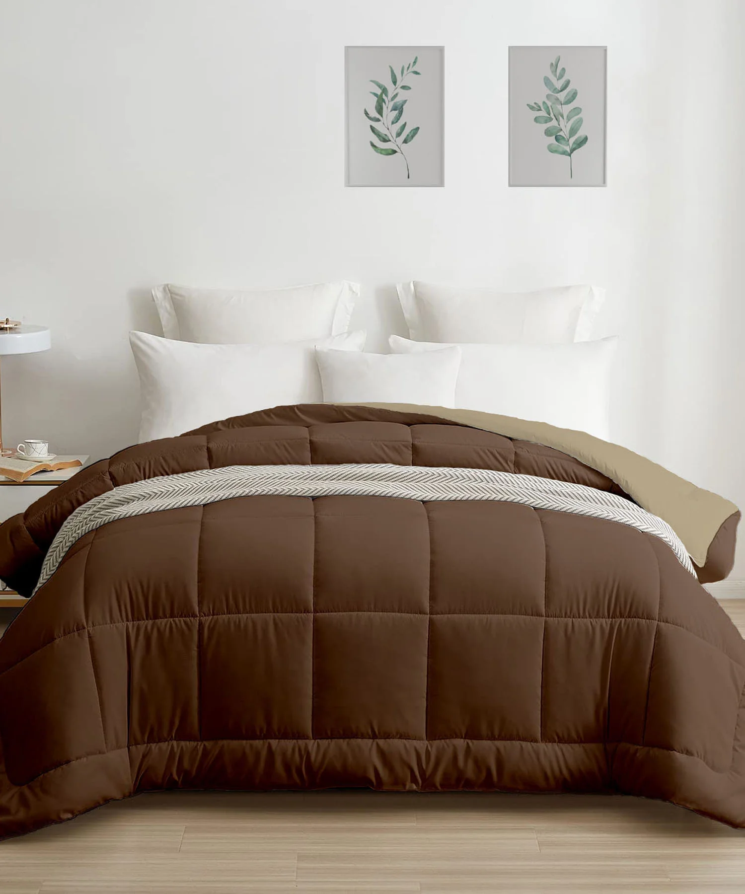 Soft Comfort Solid Double AC Comforter, French Roast|200 GSM Micro Polyester|Reversible - Image 4