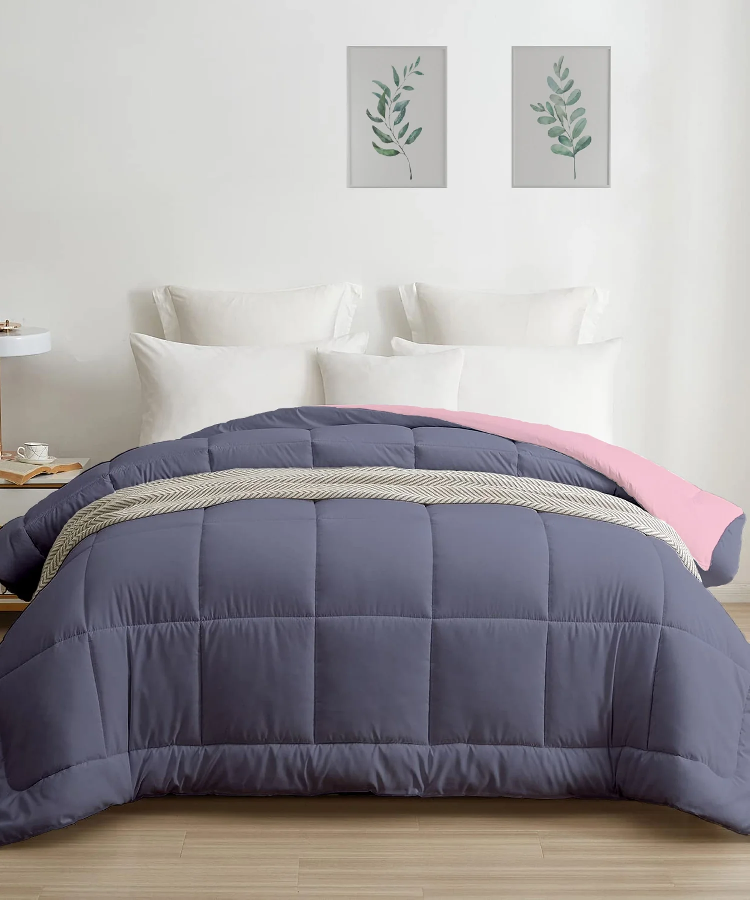 Soft Comfort Solid Double AC Comforter, Rose Dust|200 GSM Micro Polyester|Reversible - Image 4