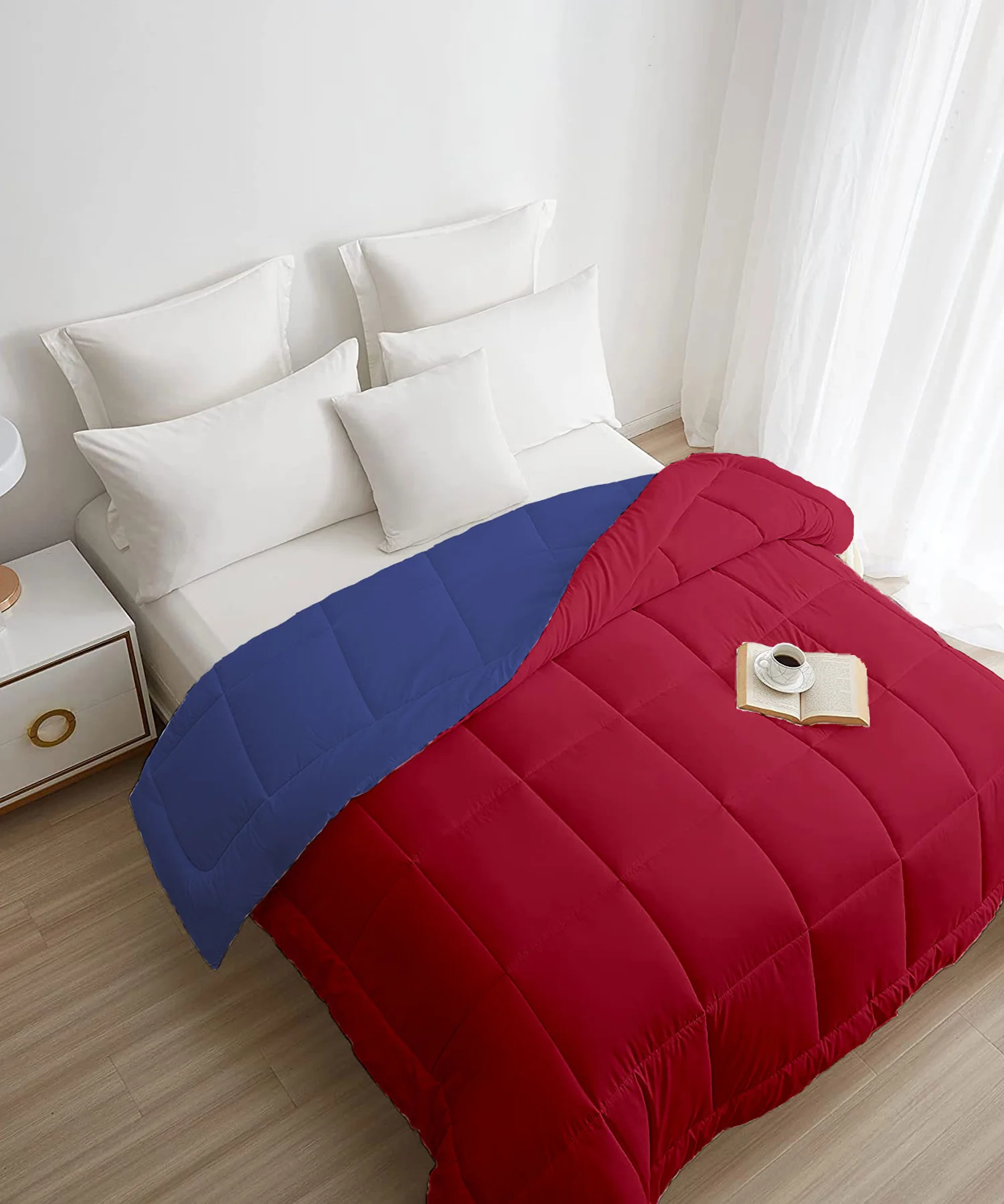 Soft Comfort Solid Double AC Comforter, Urban Night|200 GSM Micro Polyester|Reversible - Image 2