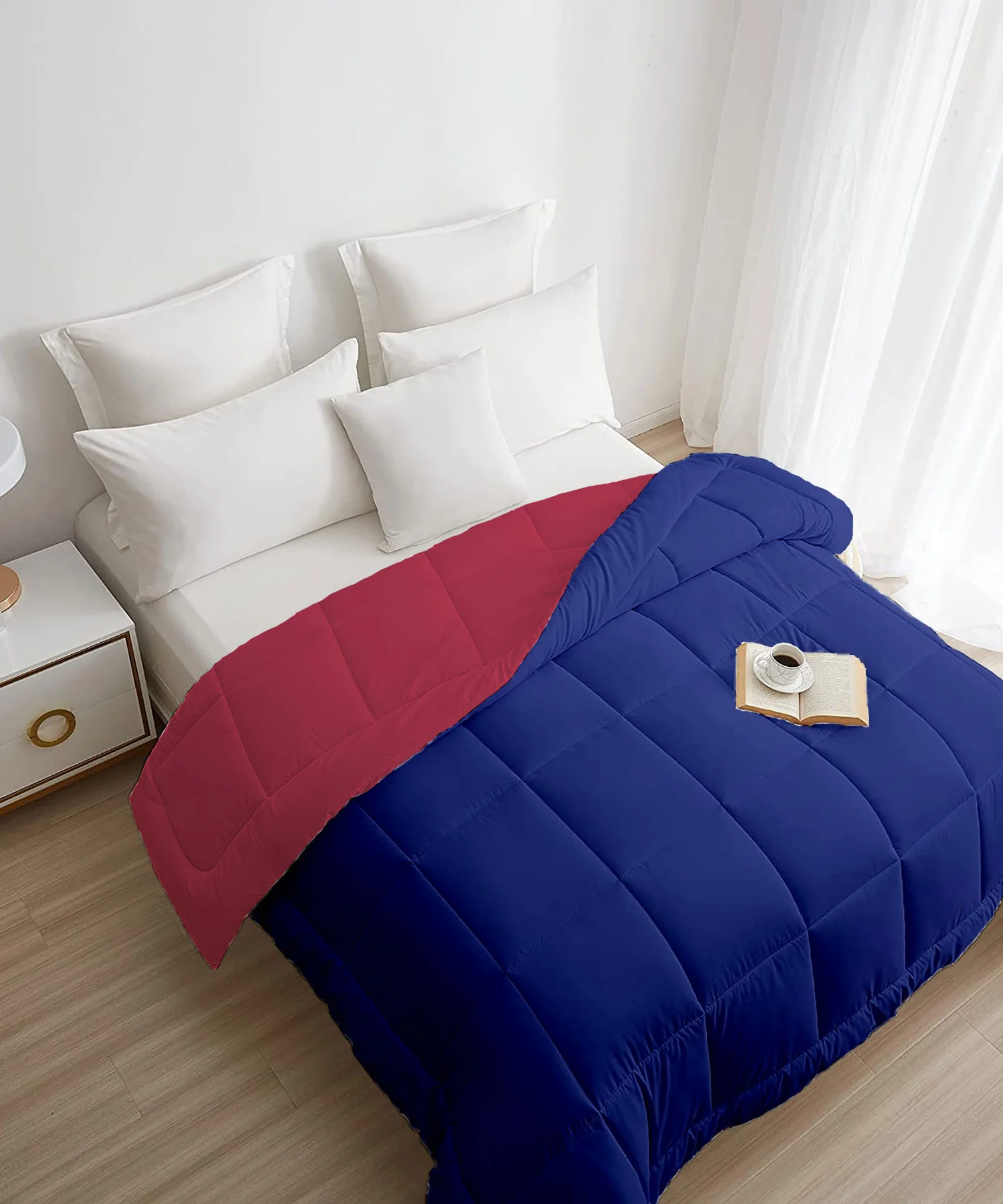 Soft Comfort Solid Double AC Comforter, Urban Night|200 GSM Micro Polyester|Reversible - Image 6