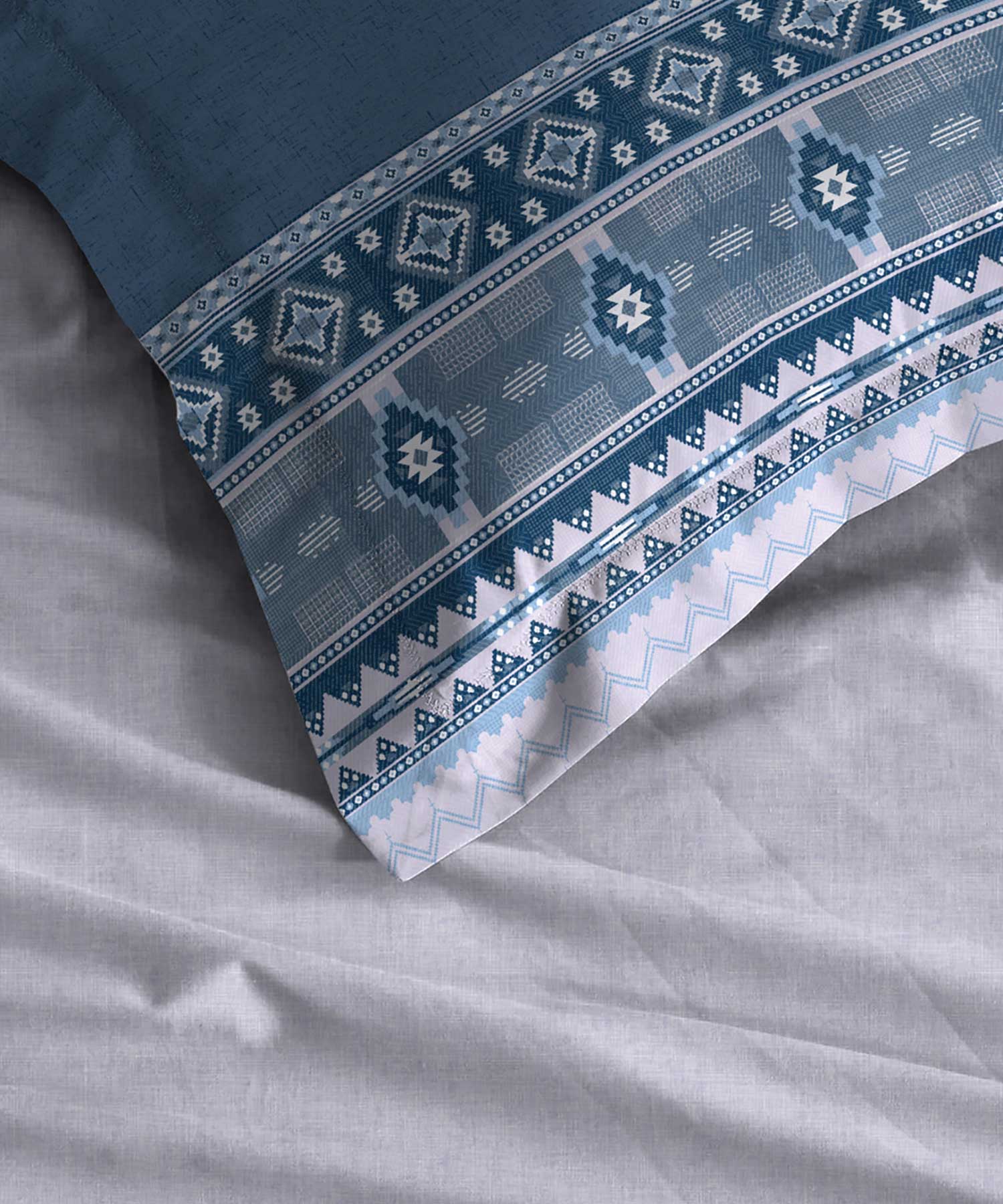 Soft Comfort King Fitted Bedsheet Set, Ice Dust|210 TC Cotton|2 Pillow Covers - Image 5