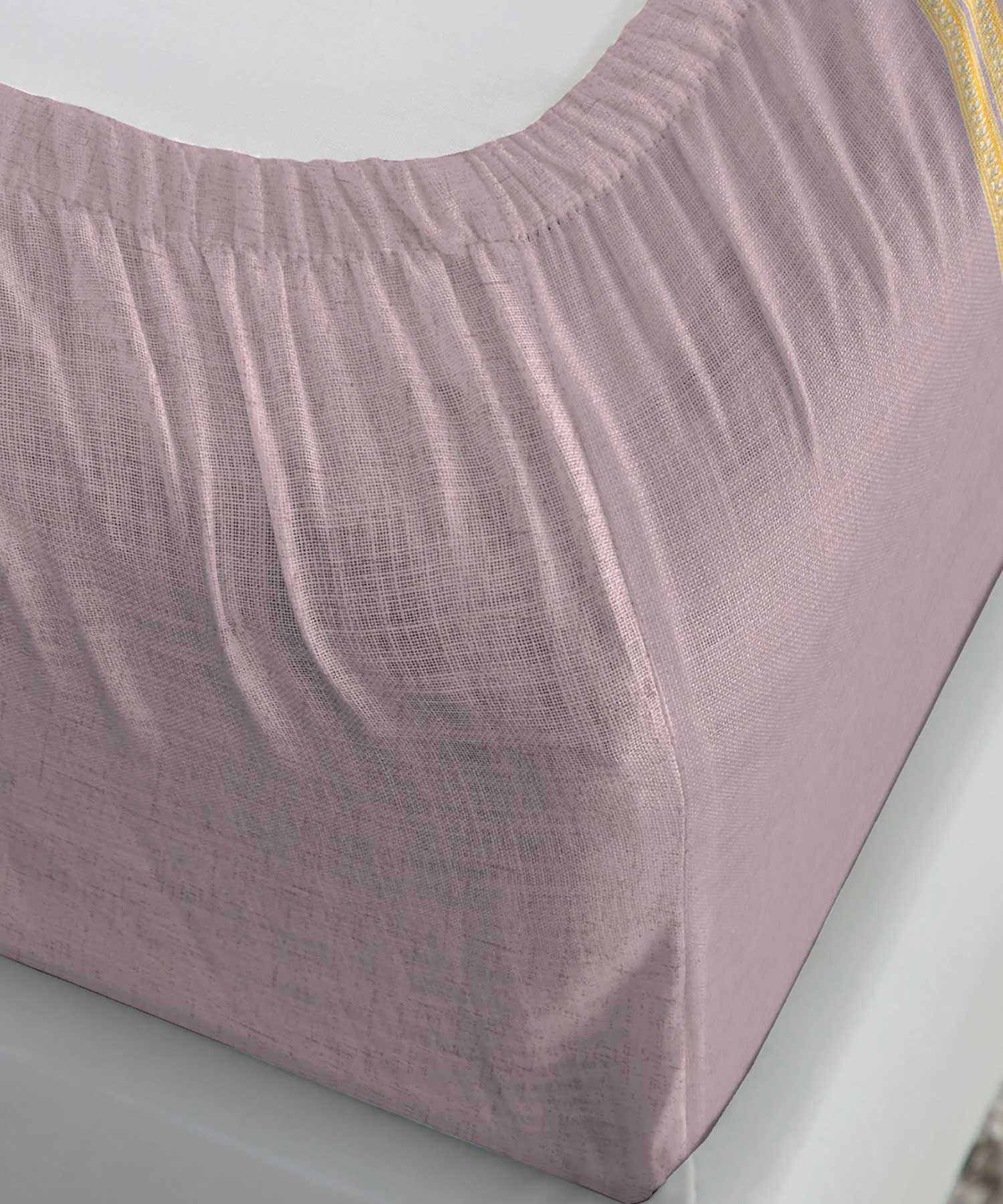 Soft Comfort King Fitted Bedsheet Set, Marigold|210 TC Cotton|2 Pillow Covers - Image 3