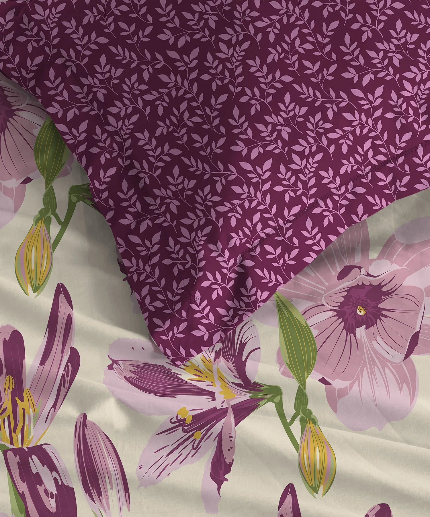 Soft Comfort King Bedsheet Set, DAHLIA | 180 TC Cotton|2 Pillow Covers - Image 6