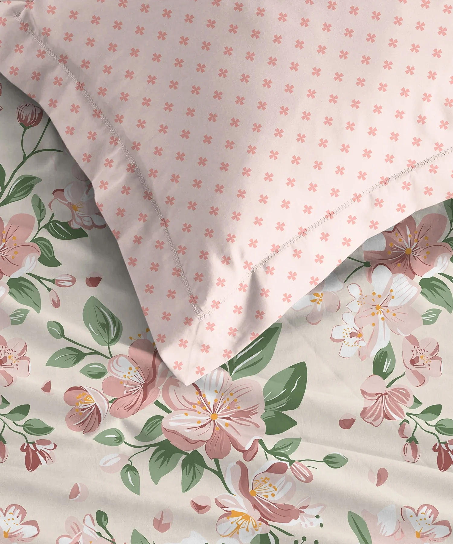 Soft Comfort King Bedsheet Set, DAISY | 180 TC Cotton|2 Pillow Covers - Image 6