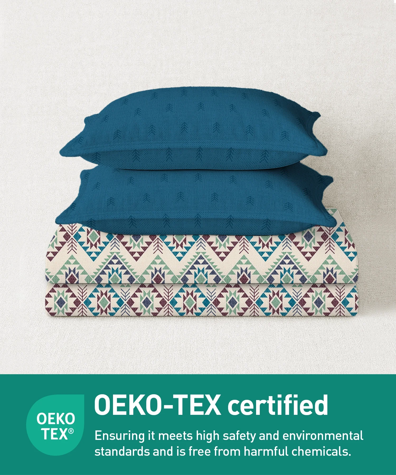Soft Comfort King Bedsheet Set, ORNA | 180 TC Cotton|2 Pillow Covers - Image 4