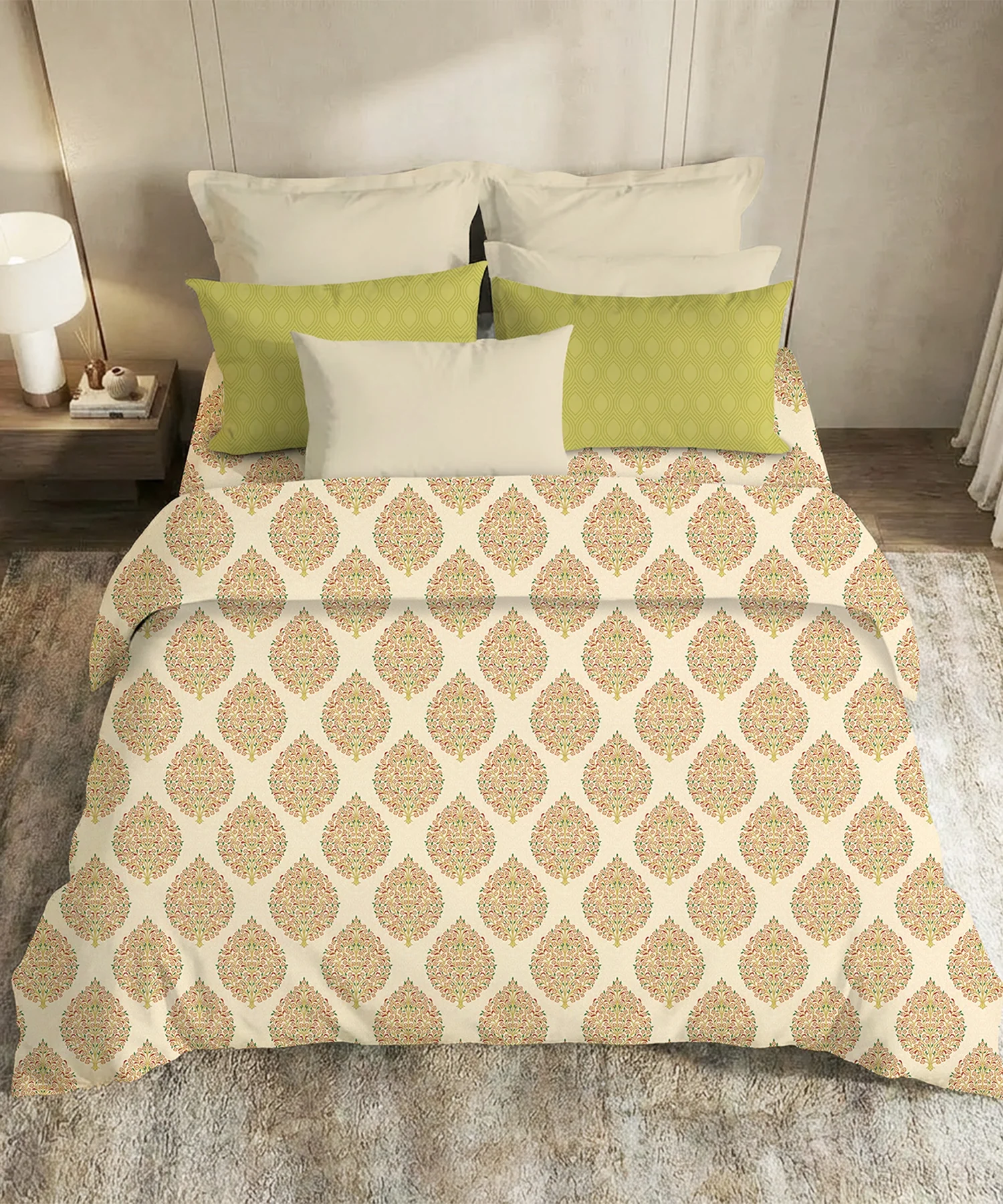 Soft Comfort King Bedsheet Set, Soft Paisley | 200 TC Cotton|2 Pillow Covers - Image 3