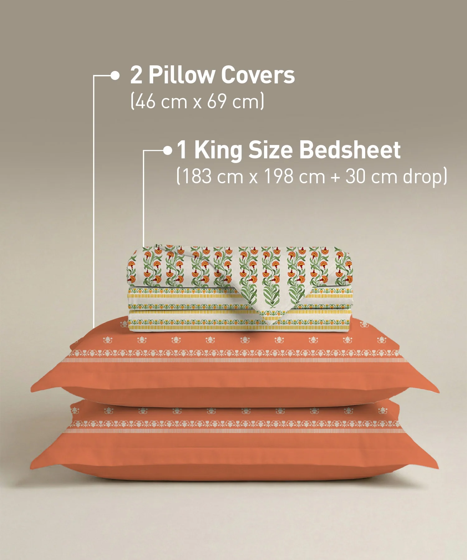 Soft Comfort King Fitted Bedsheet Set, Art Age |200TC Cotton|2 Pillow Covers - Image 4