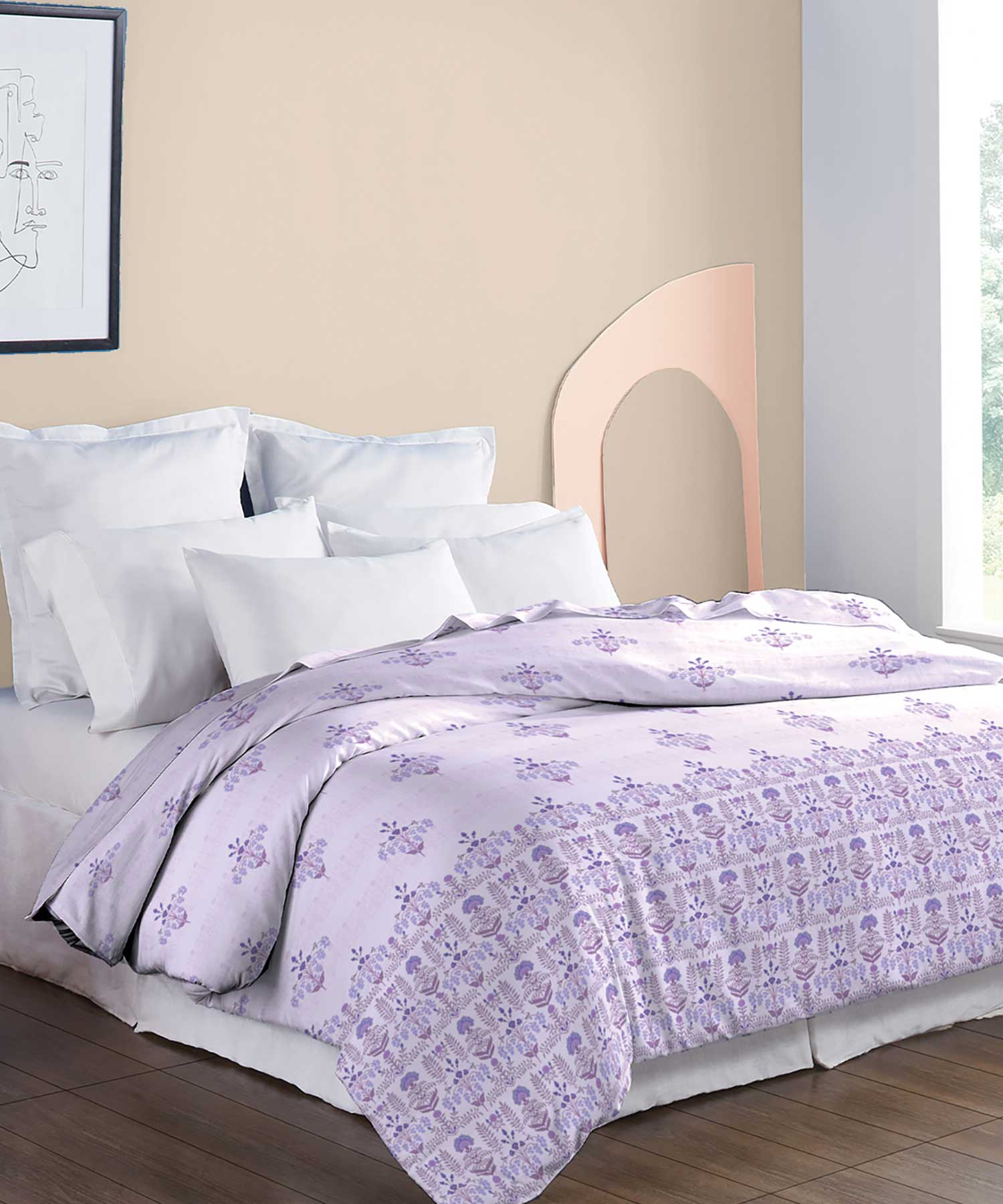 Soft Comfort Double AC Comforter, Lilac Affair|210 TC-200 GSM Poly Cotton