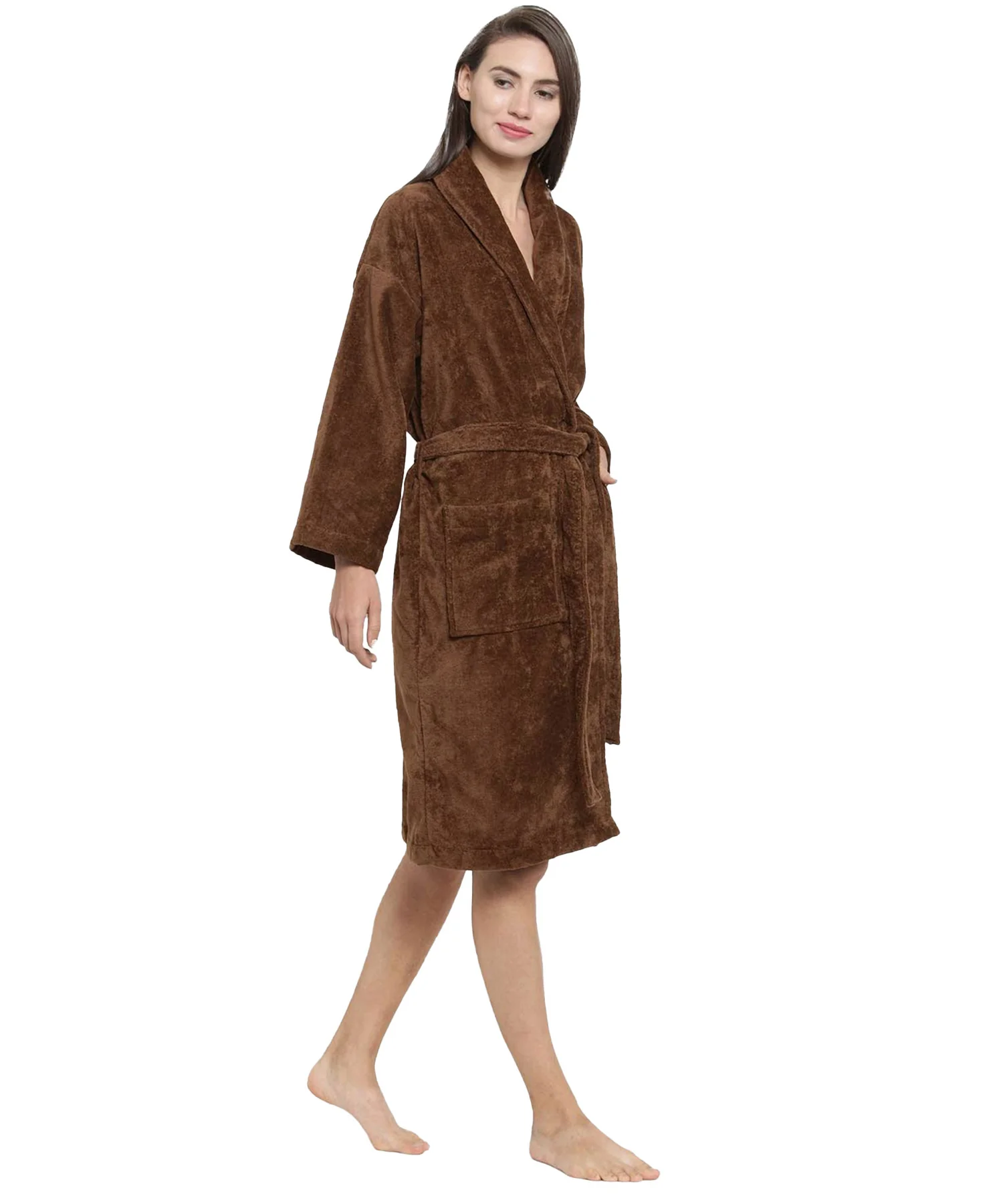 Soft Comfort Unisex Large Bathrobe, Willow Wood| 300 GSM Cotton| Sheared Velvet Touch