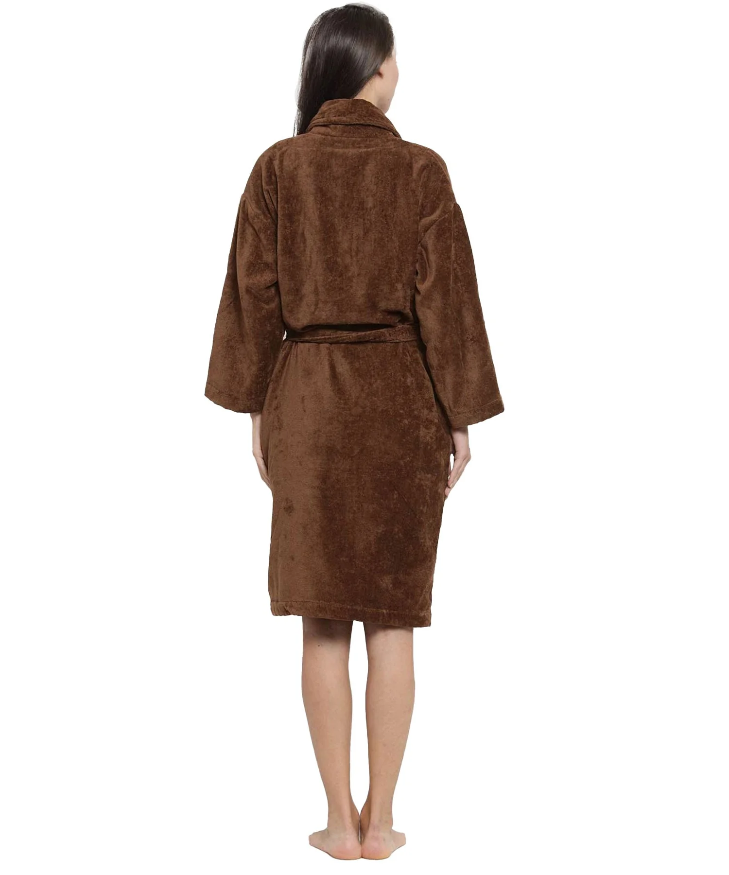 Soft Comfort Unisex Large Bathrobe, Willow Wood| 300 GSM Cotton| Sheared Velvet Touch - Image 2