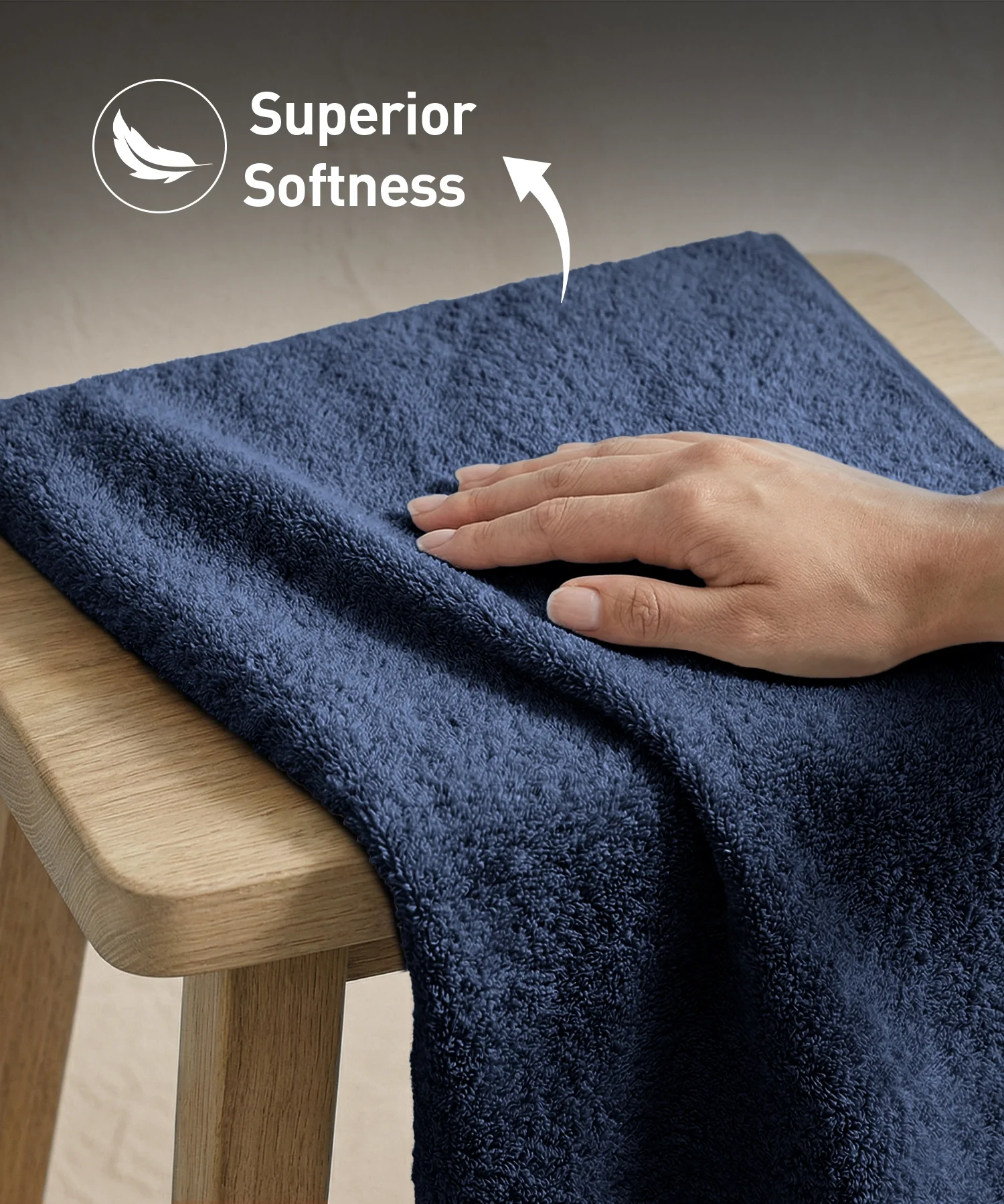 Soft Comfort 6Pc Face Towel Set,Navy|509 GSM Cotton|Air Rich Technology - Image 6