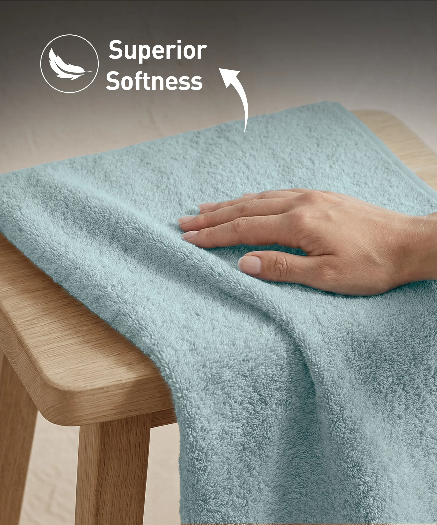 Soft Comfort 4Pc Hand Towel Set, Nile Blue|509 GSM Cotton|Air Rich Technology - Image 6