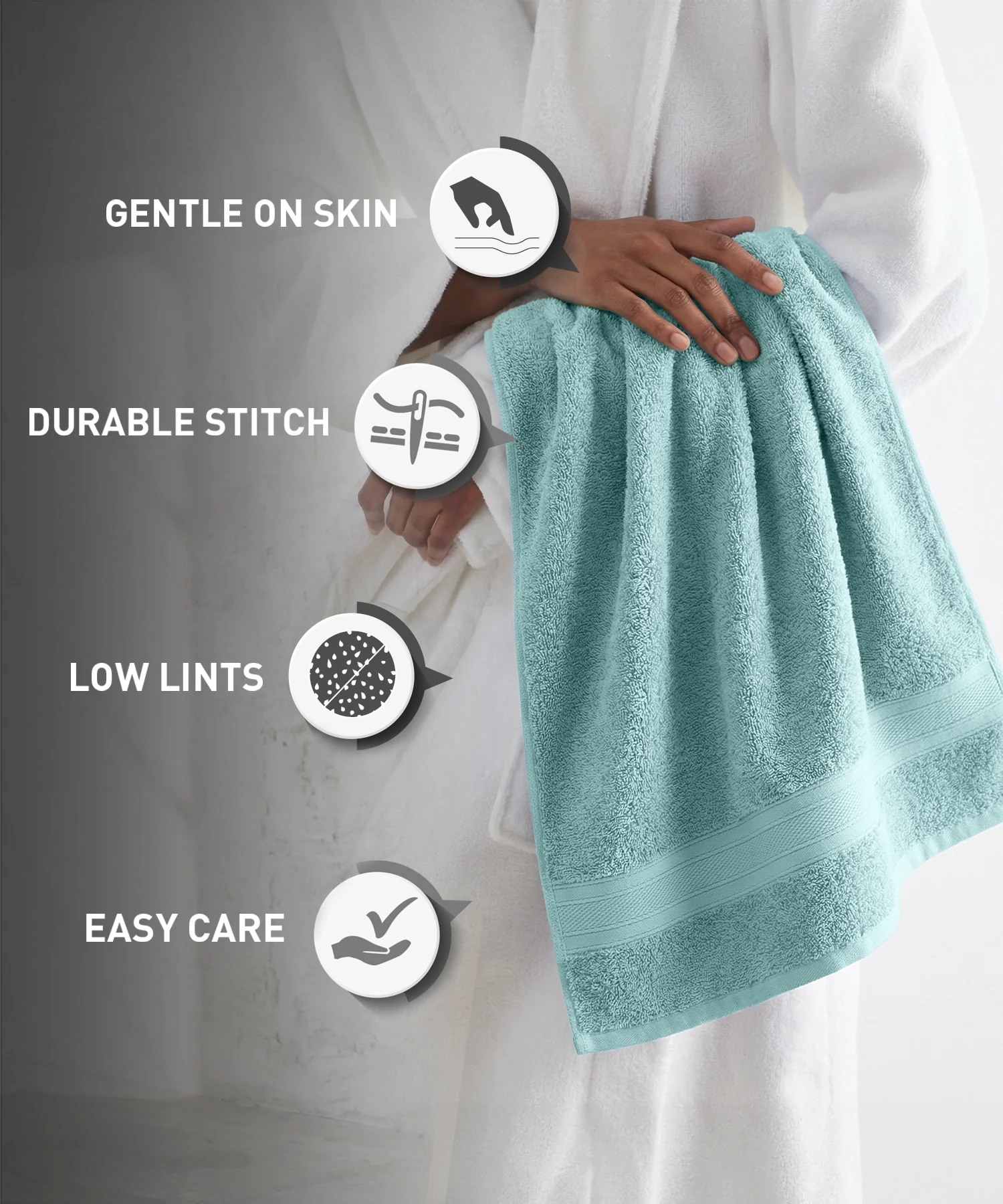 Soft Comfort 6Pc Face Towel Set, Nile Blue|509 GSM Cotton|Air Rich Technology - Image 8