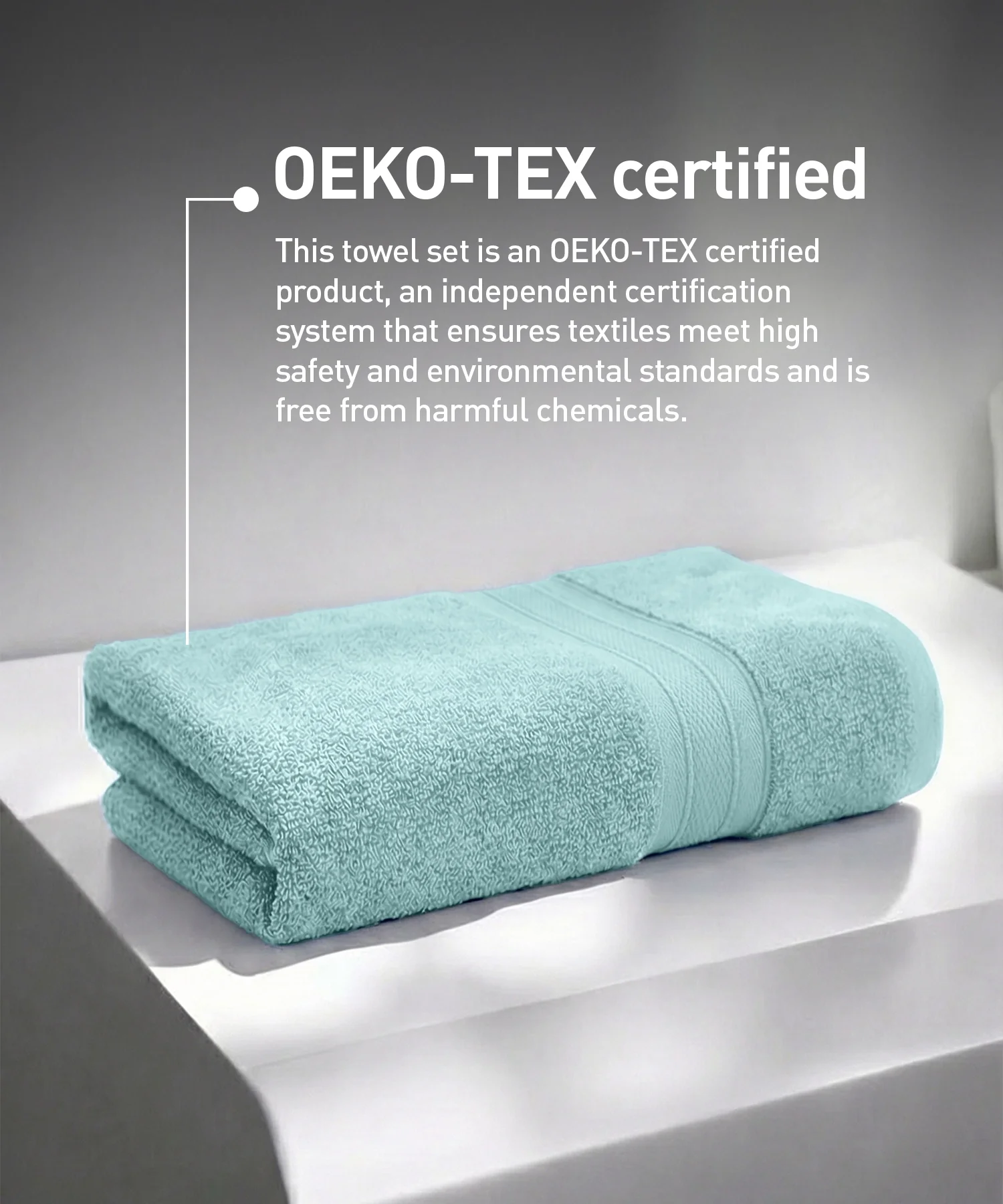 Soft Comfort 1Pc Bath Towel, Nile Blue|509 GSM Cotton|Air Rich Technology - Image 5