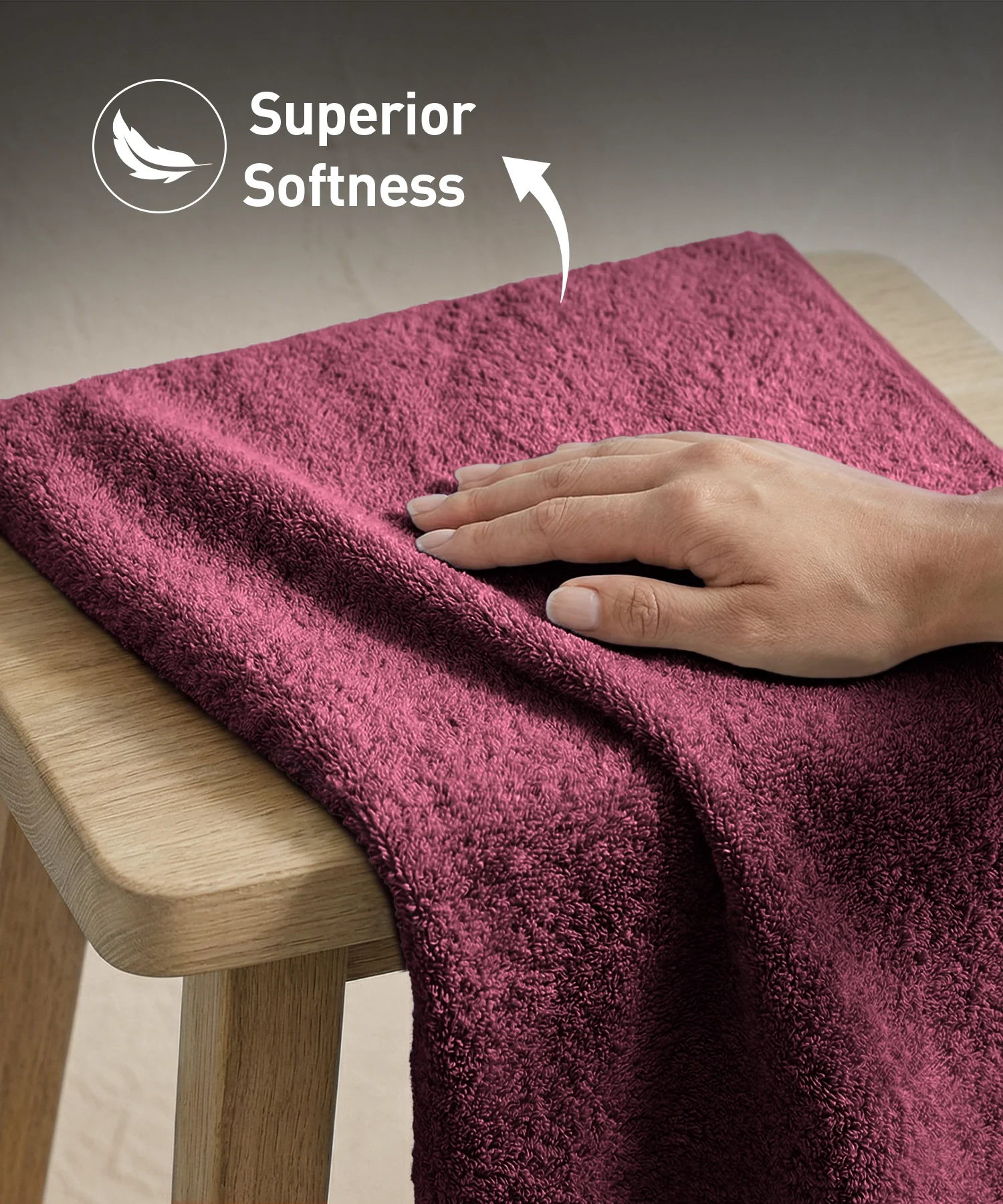 Soft Comfort 6Pc Face Towel Set, Red Wine|509 GSM Cotton|Air Rich Technology - Image 6