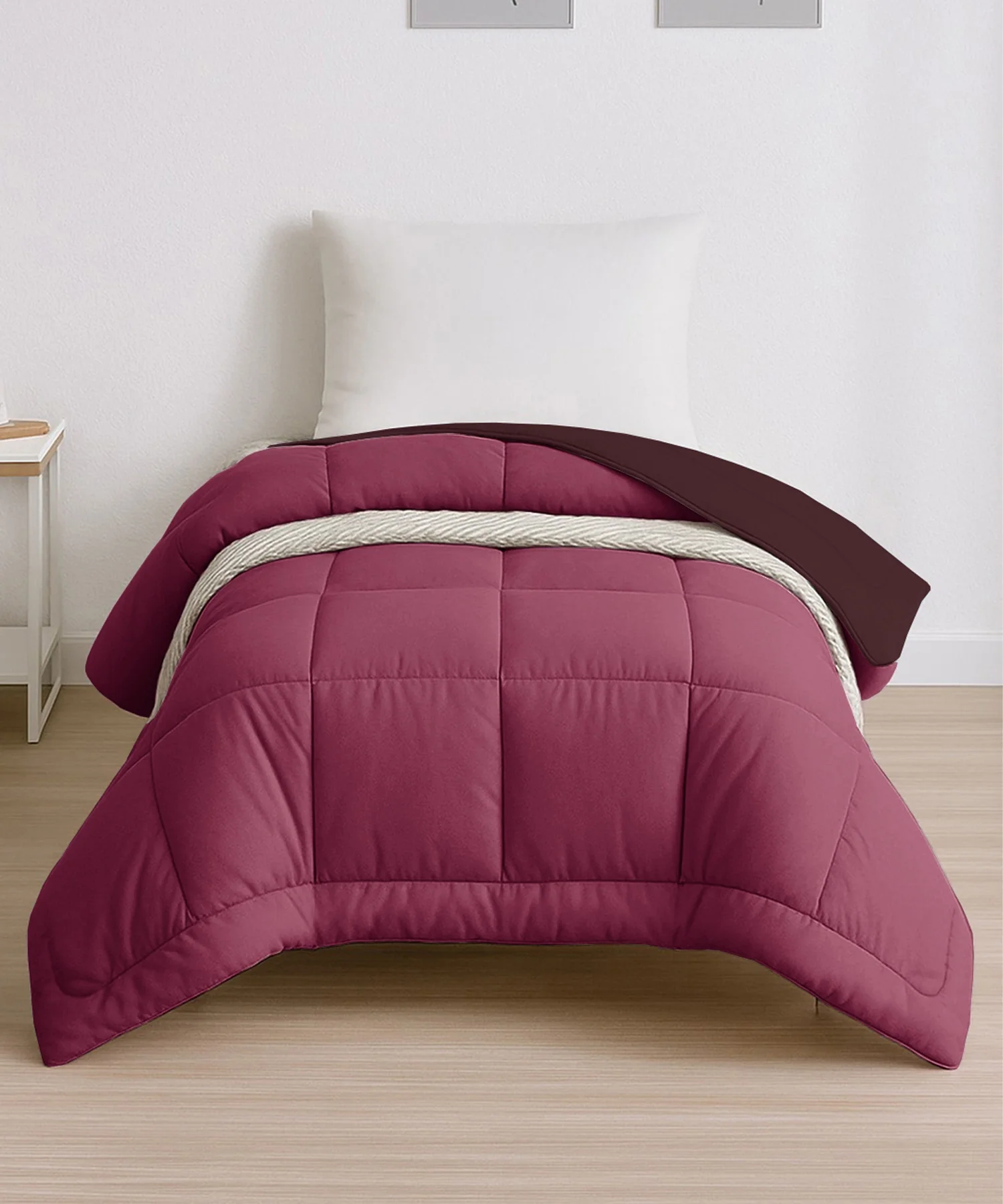 Soft Comfort Solid Single AC Comforter, Hot Choclate|200 GSM Micro Polyester|Reversible