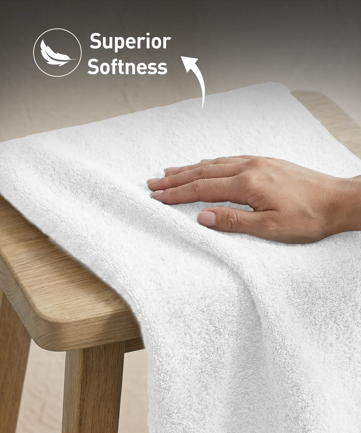 Soft Comfort 2Pc Bath Towel Set, White|509 GSM Cotton|Air Rich Technology - Image 7