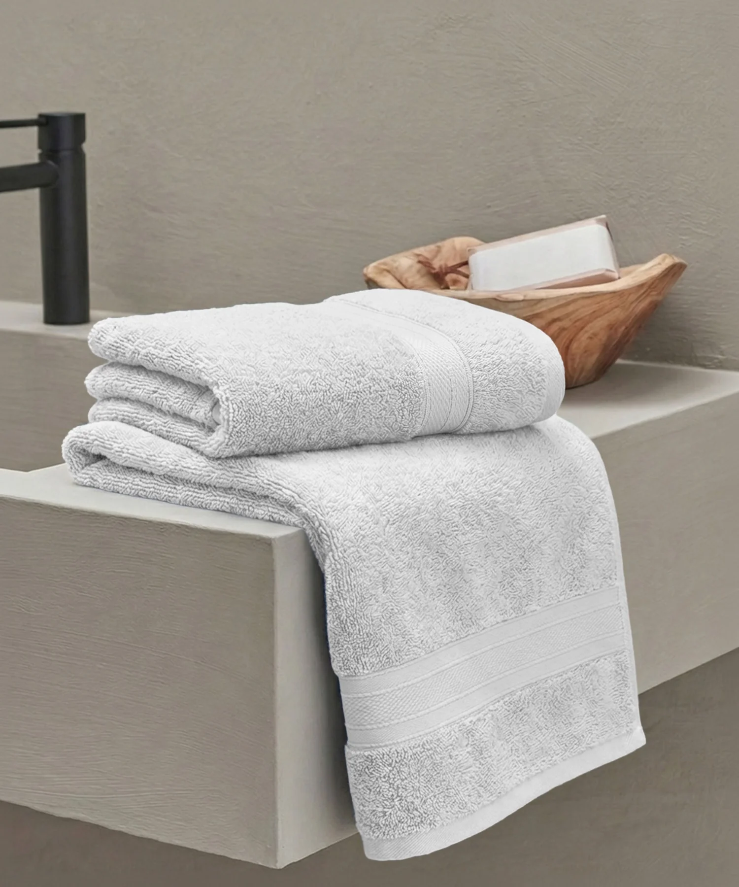 Soft Comfort 1Pc Bath Towel, White|509 GSM Cotton|Air Rich Technology