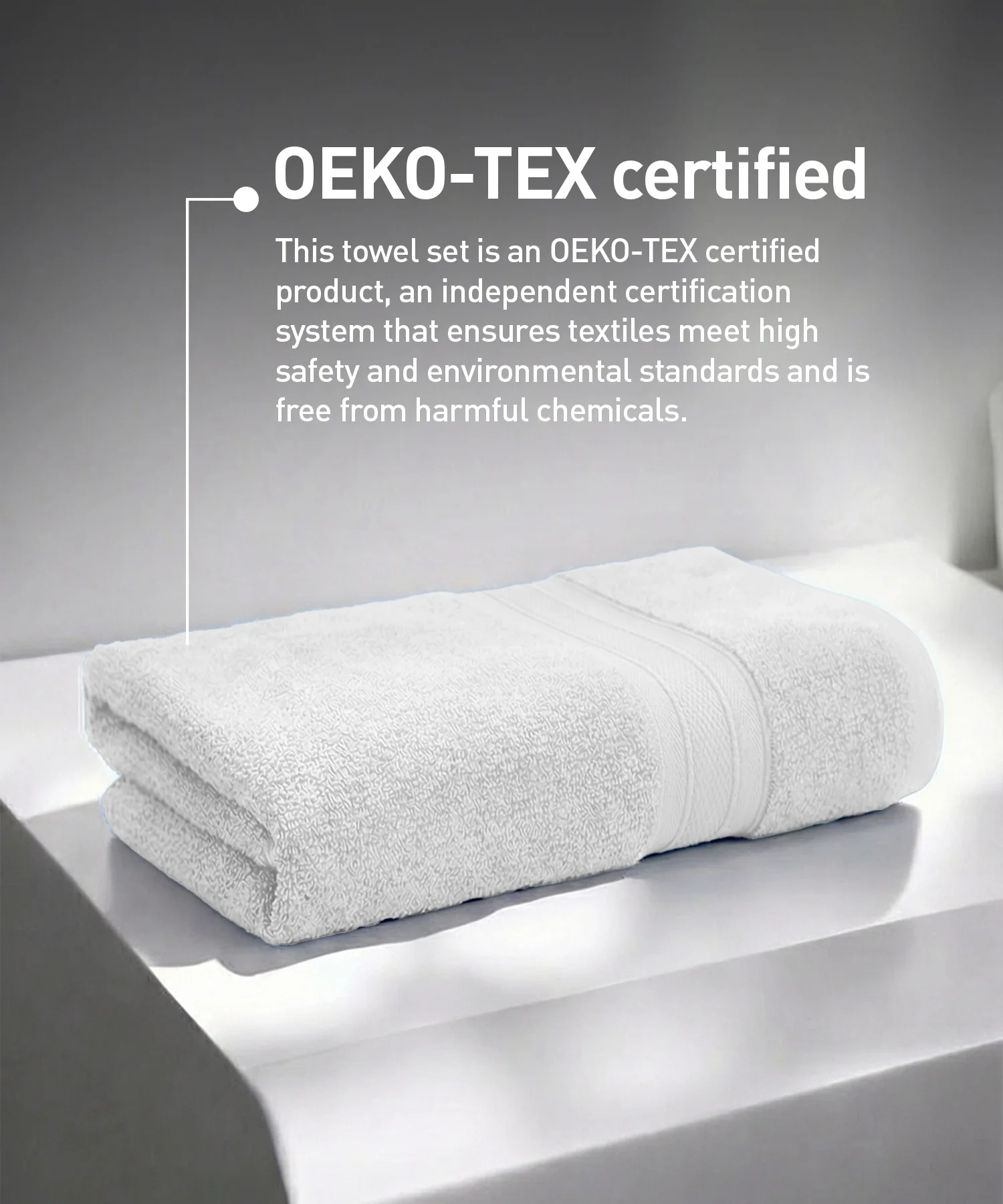Soft Comfort 1Pc Bath Towel, White|509 GSM Cotton|Air Rich Technology - Image 5