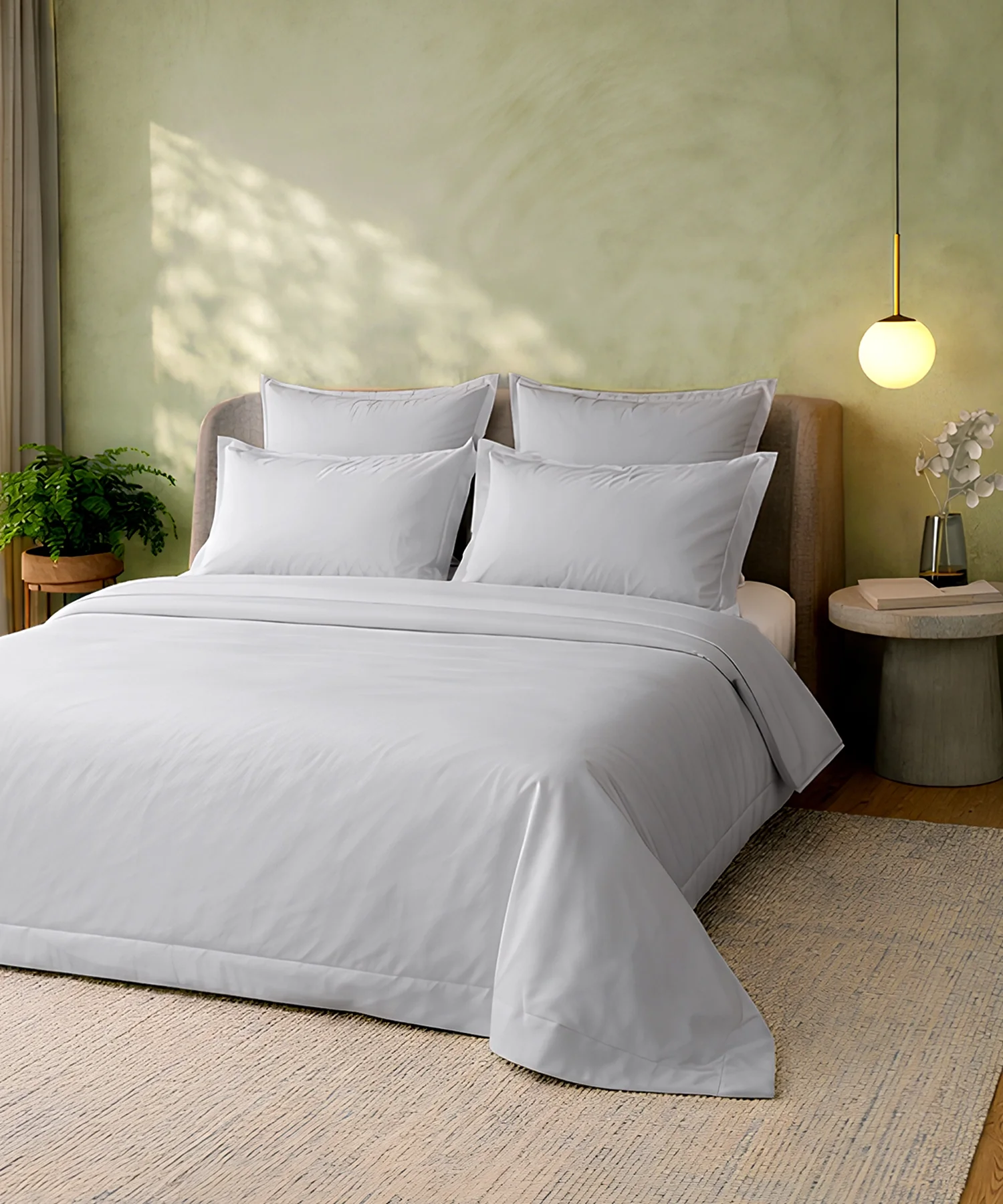 Style me Solid King Bedsheet, Grey |180 TC Cotton|2 Pillow Covers|Solid - Image 2
