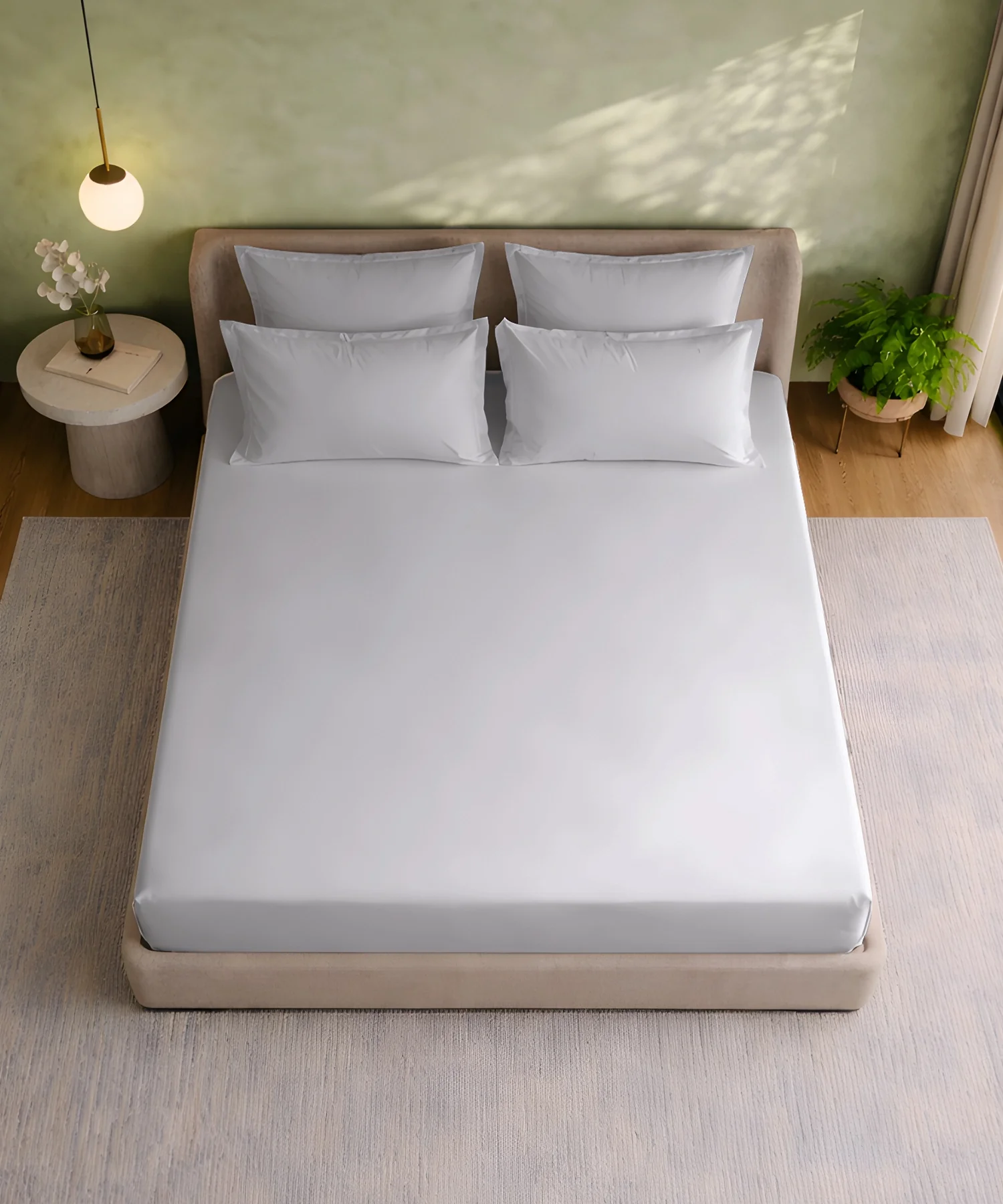 Style me Solid King Bedsheet, Grey |180 TC Cotton|2 Pillow Covers|Solid - Image 3