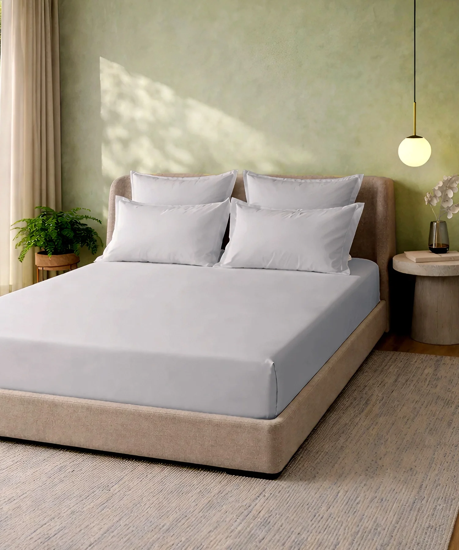 Style me Solid King Bedsheet, Grey |180 TC Cotton|2 Pillow Covers|Solid - Image 4