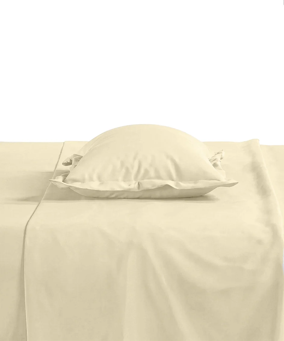 Style me Solid King Bedsheet, Lemon |180 TC Cotton|2 Pillow Covers|Solid - Image 3