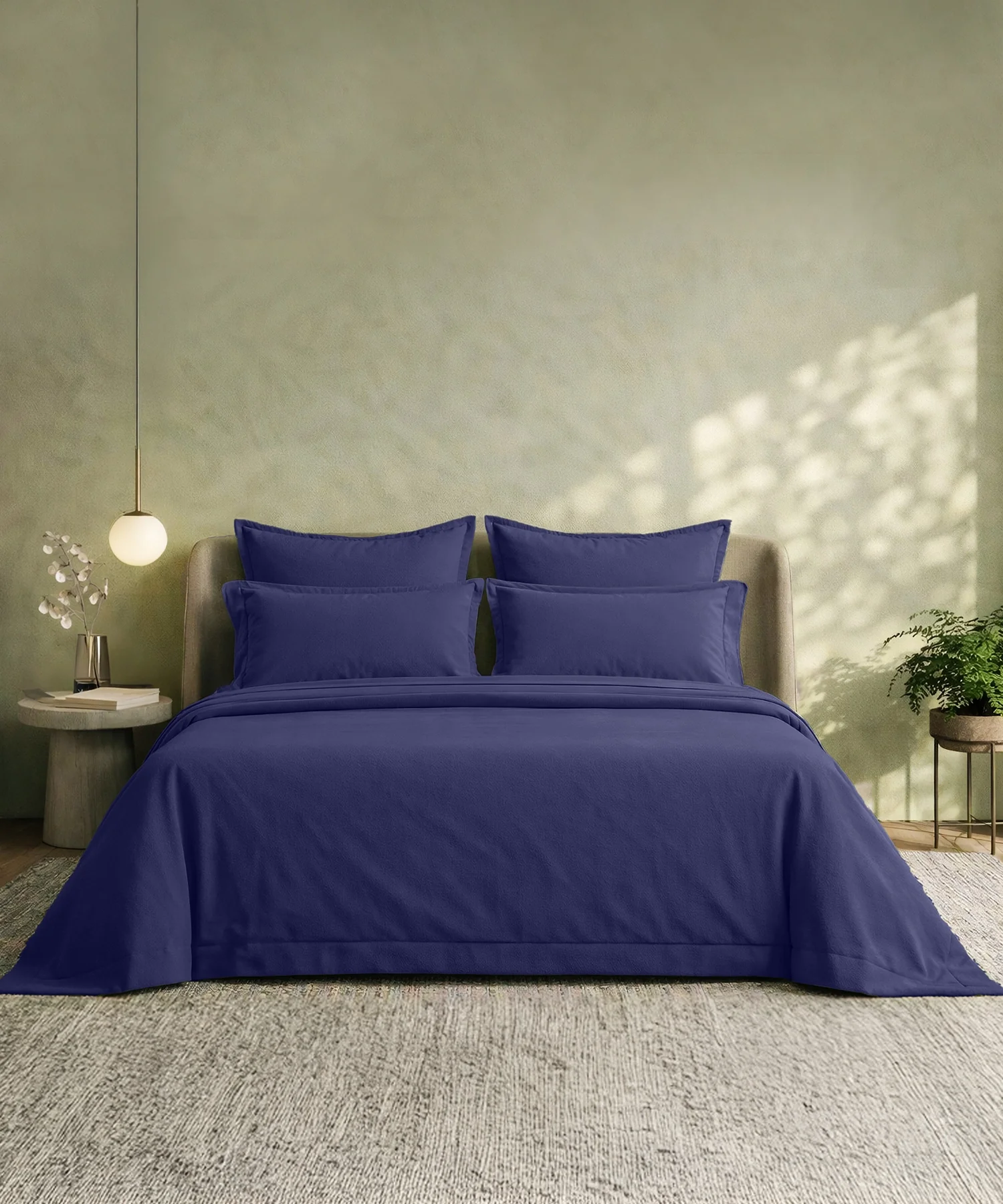 Style me Solid King Bedsheet, Navy |180 TC Cotton|2 Pillow Covers|Solid