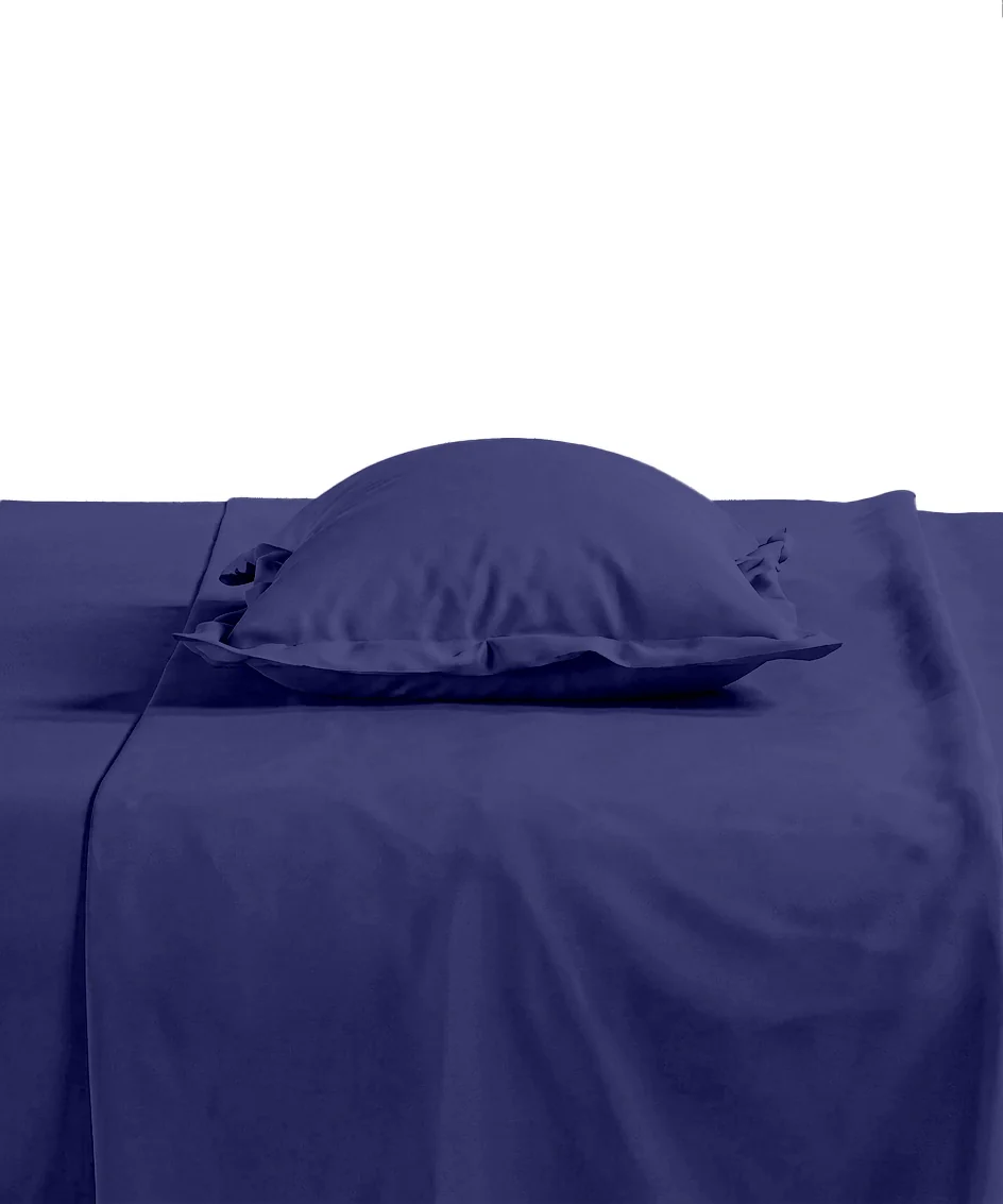 Style me Solid King Bedsheet, Navy |180 TC Cotton|2 Pillow Covers|Solid - Image 5