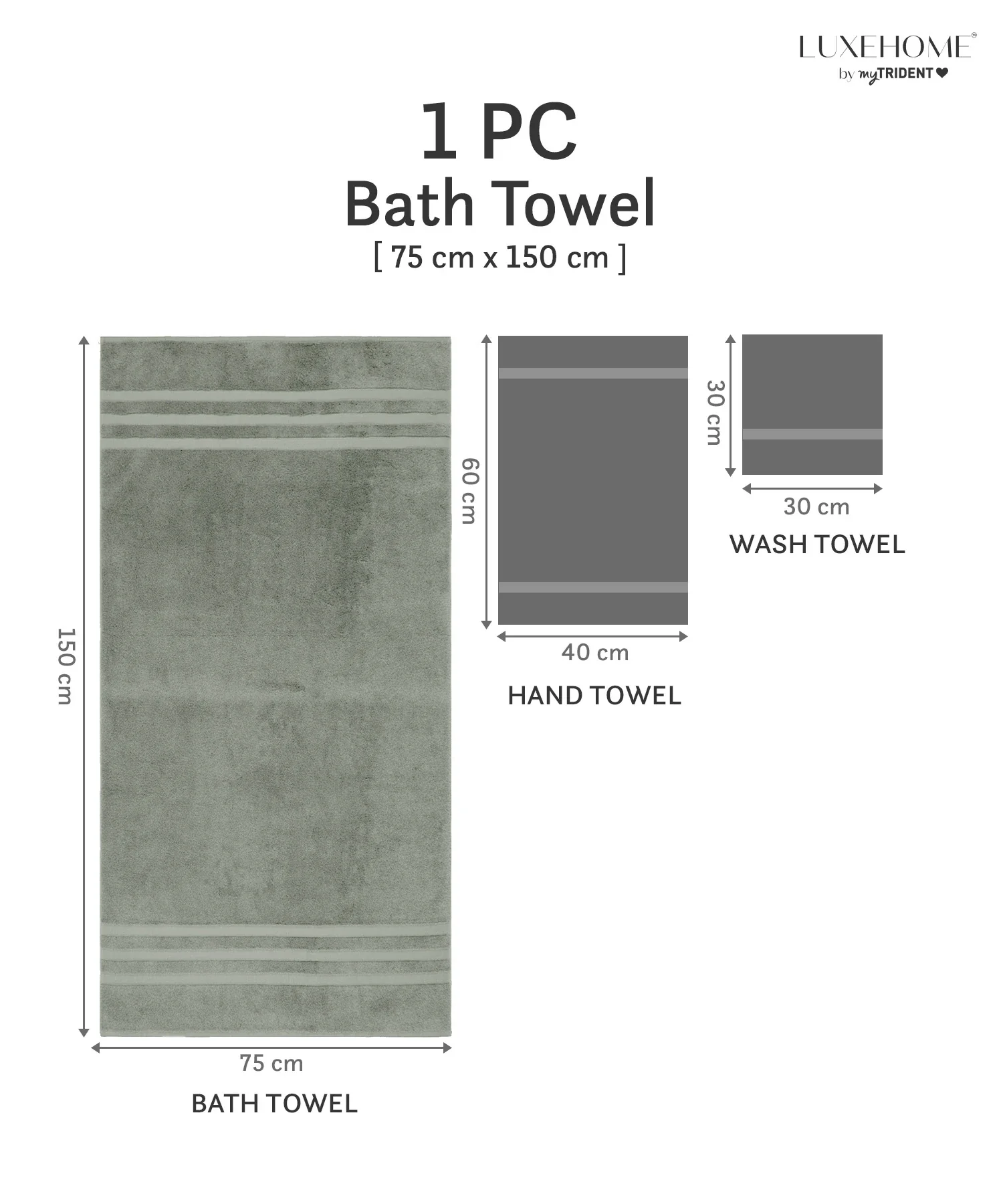 Luxe Home Supima Cotton Bath Towel, Priarie Sage| 600 GSM | 100% Supima Cotton - Image 10