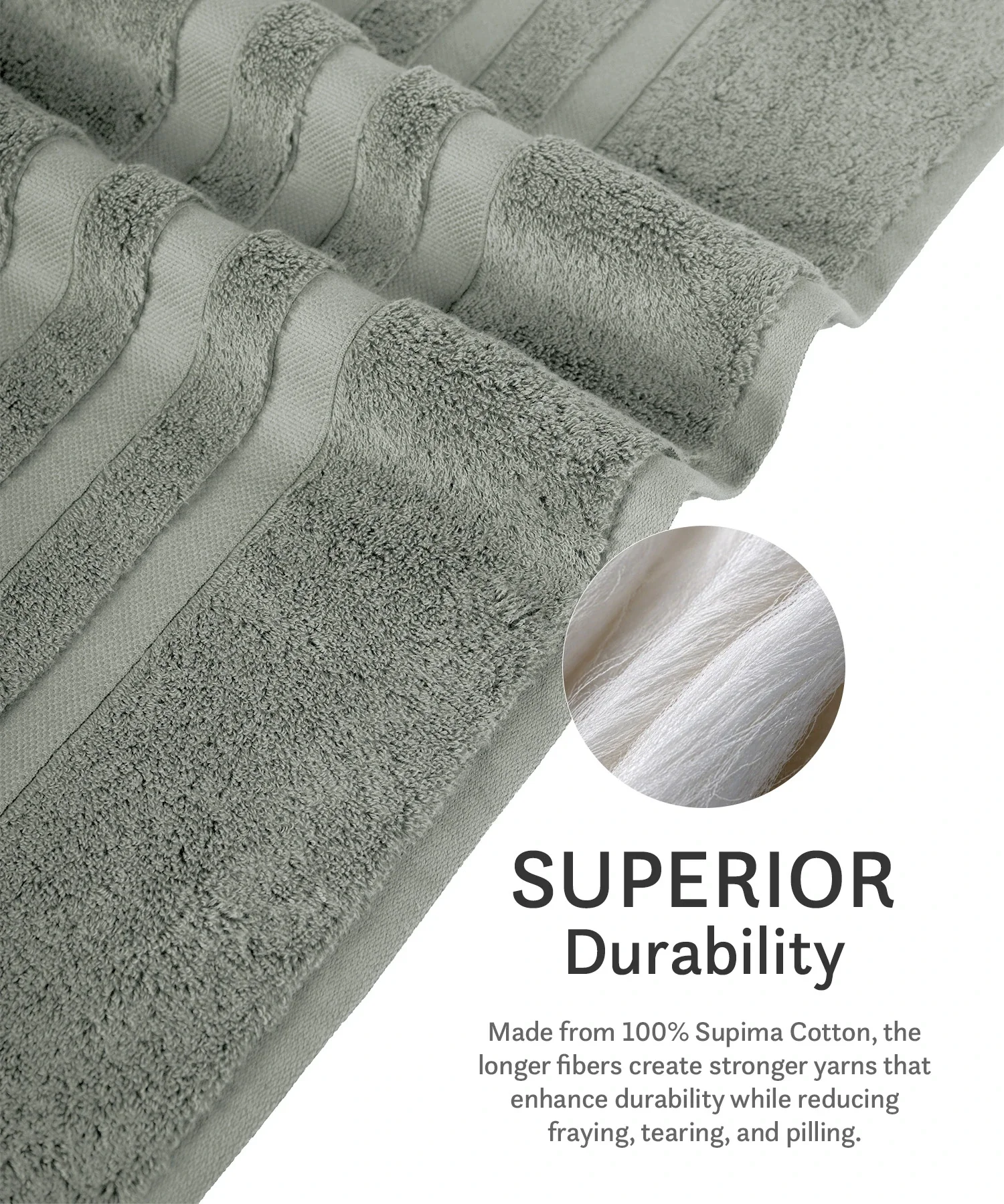 Luxe Home Supima Cotton Bath Towel, Priarie Sage| 600 GSM | 100% Supima Cotton - Image 9