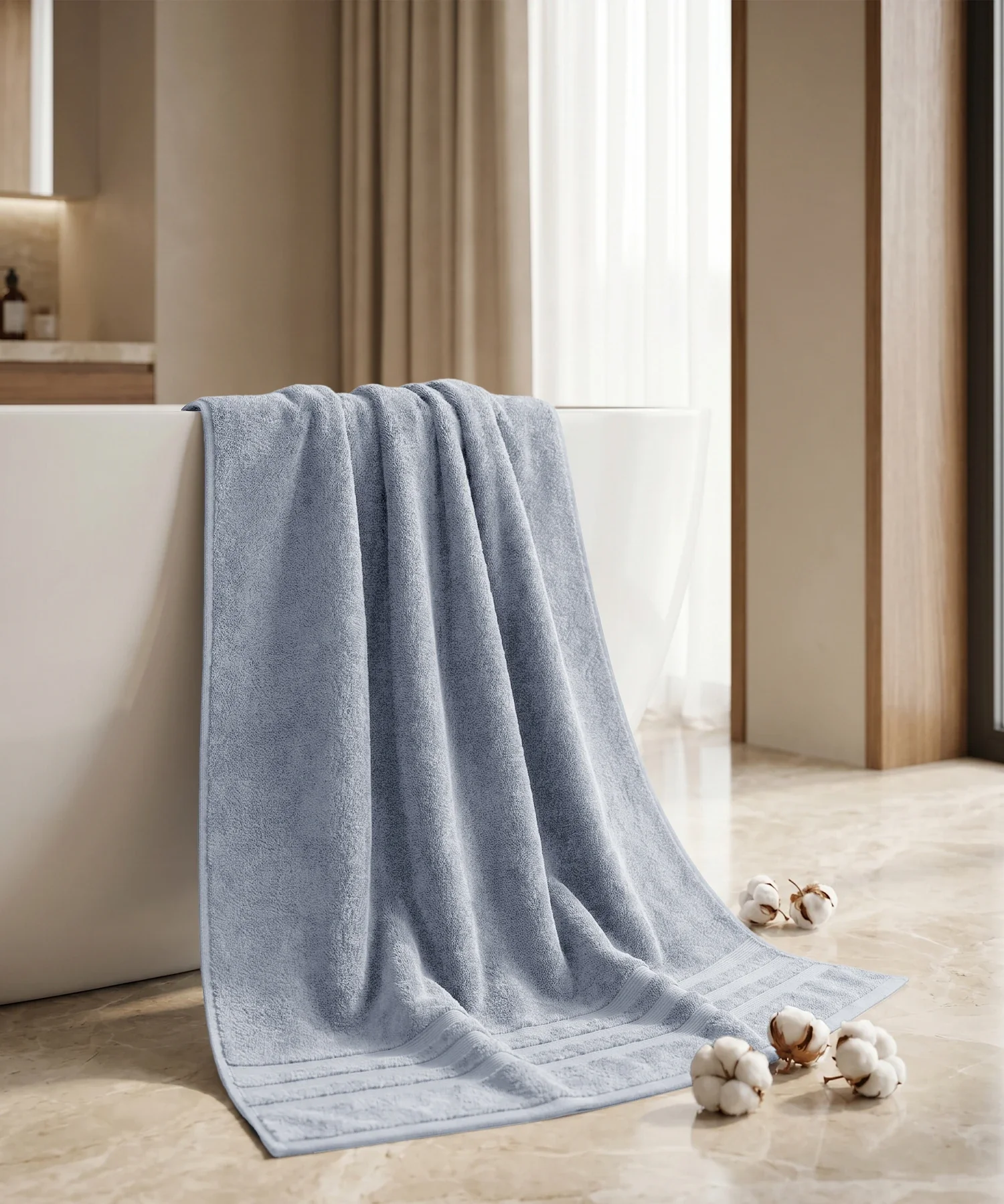 Luxe Home Supima Cotton Bath Towel, Ultimate Grey| 600 GSM | 100% Supima Cotton - Image 6
