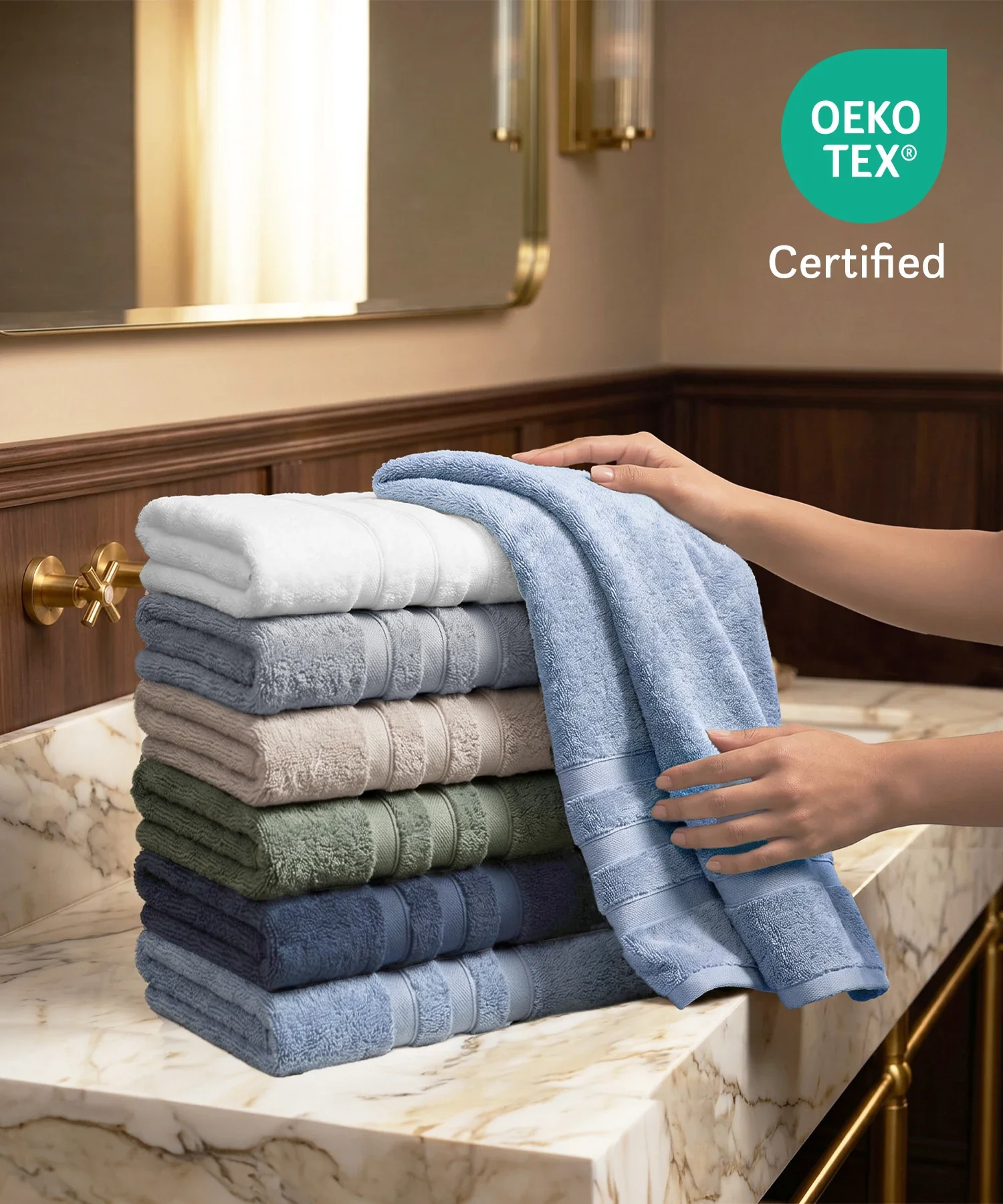 Luxe Home Supima Cotton Bath Towel, Ultimate Grey| 600 GSM | 100% Supima Cotton - Image 7