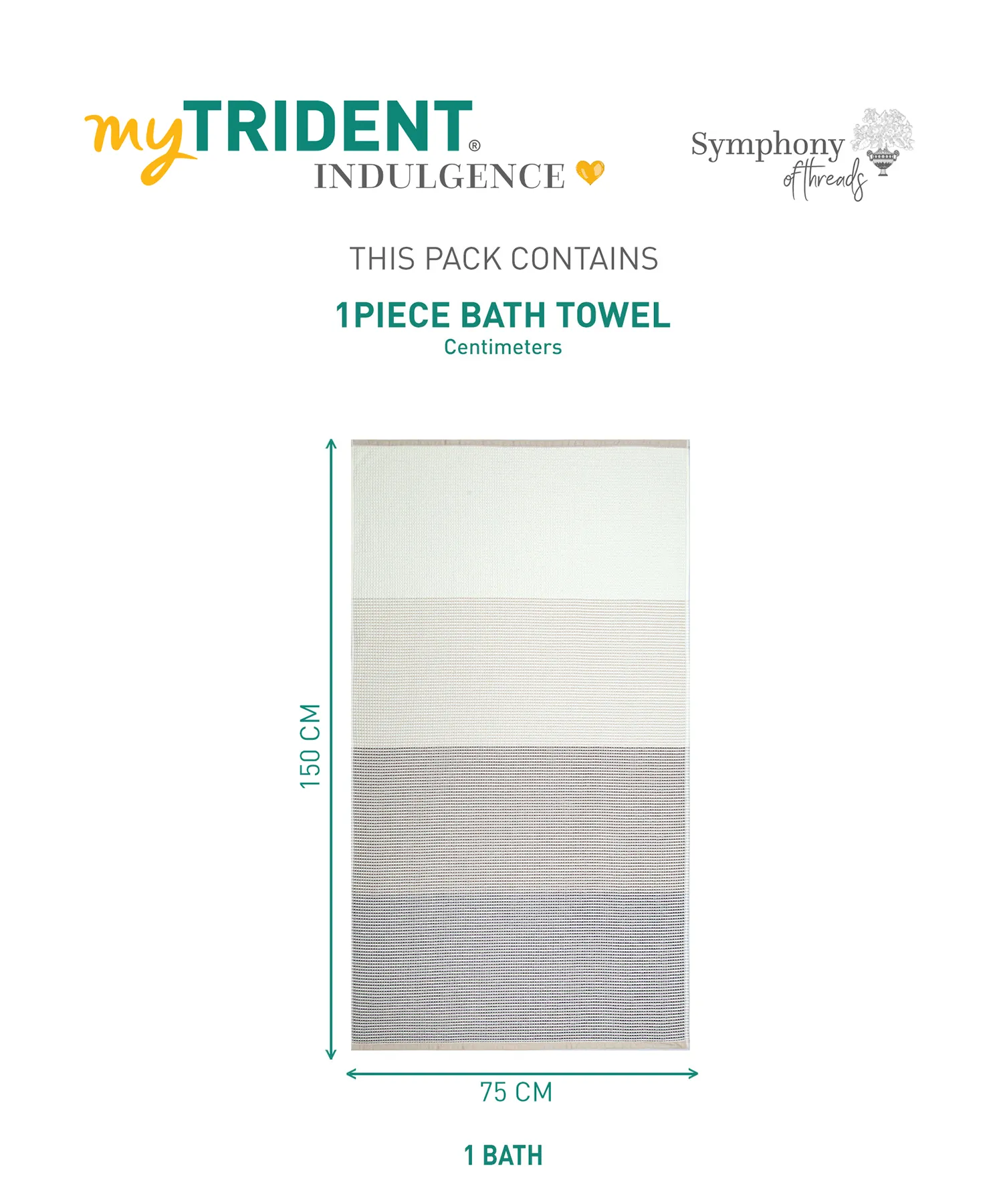 Symphony of Threads 1Pc Bath Towel, Aven| 625 GSM Cotton - Image 7