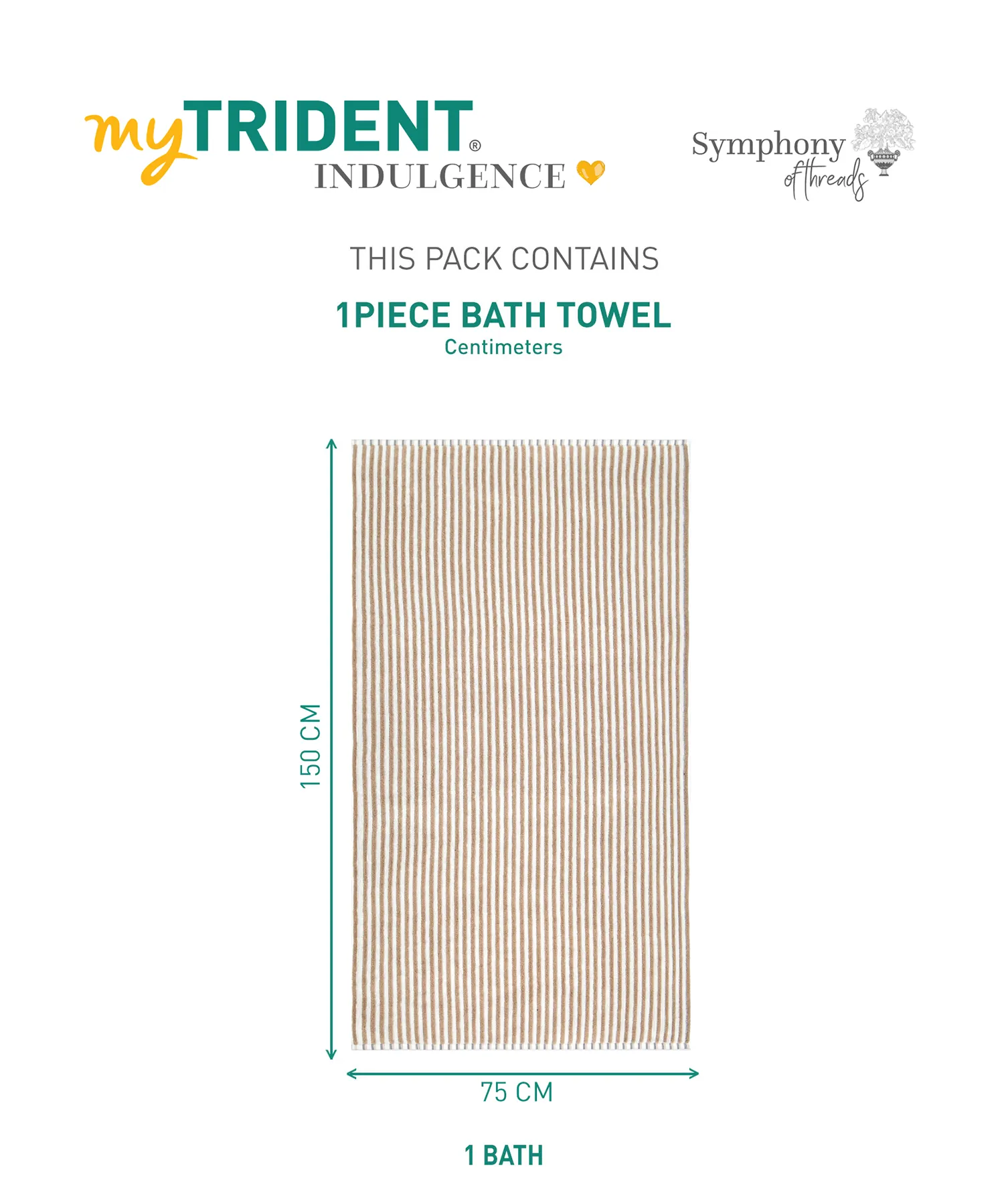 Symphony of Threads 1Pc Bath Towel, Mirael| 625 GSM Cotton - Image 7