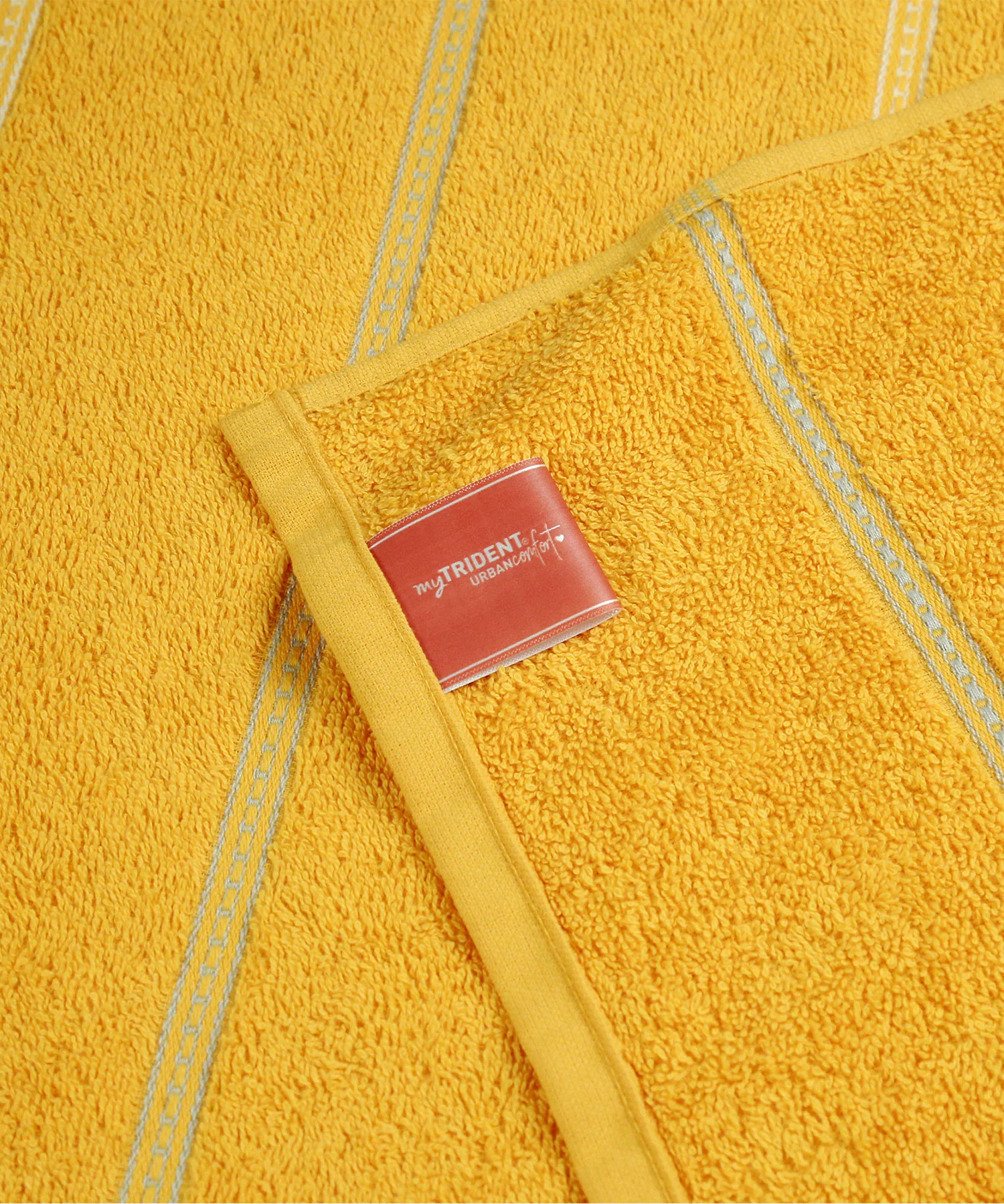 Urban Comfort Bath Towel, Drama Yellow| 450 GSM Cotton|Dry Fast - Image 6
