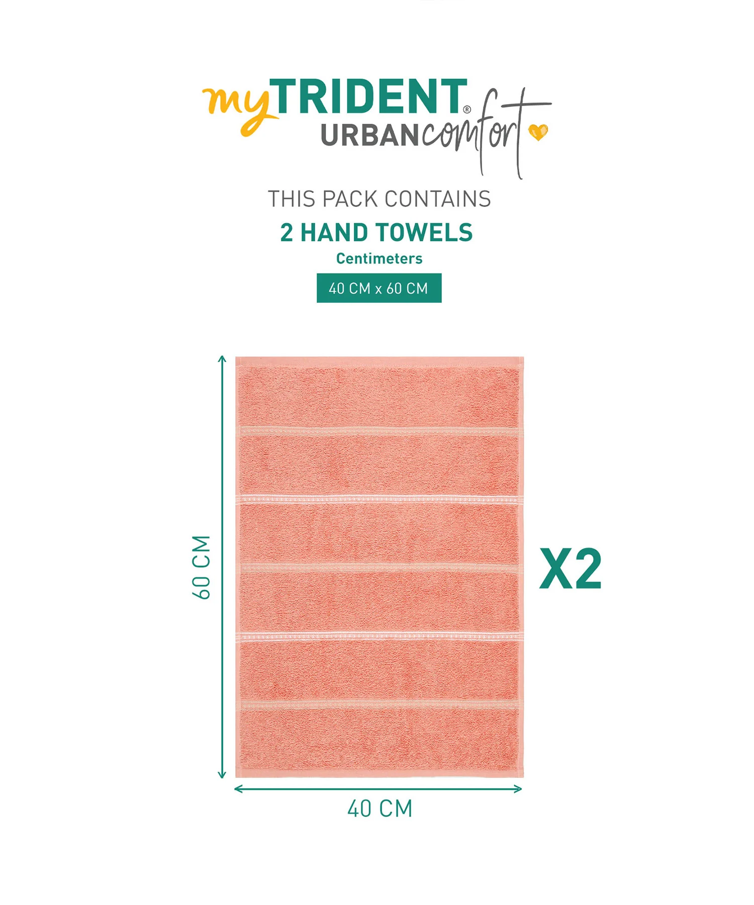 Urban Comfort 2 Pc Hand Towel Set, Brick Red| 450 GSM Cotton|Dry Fast - Image 8