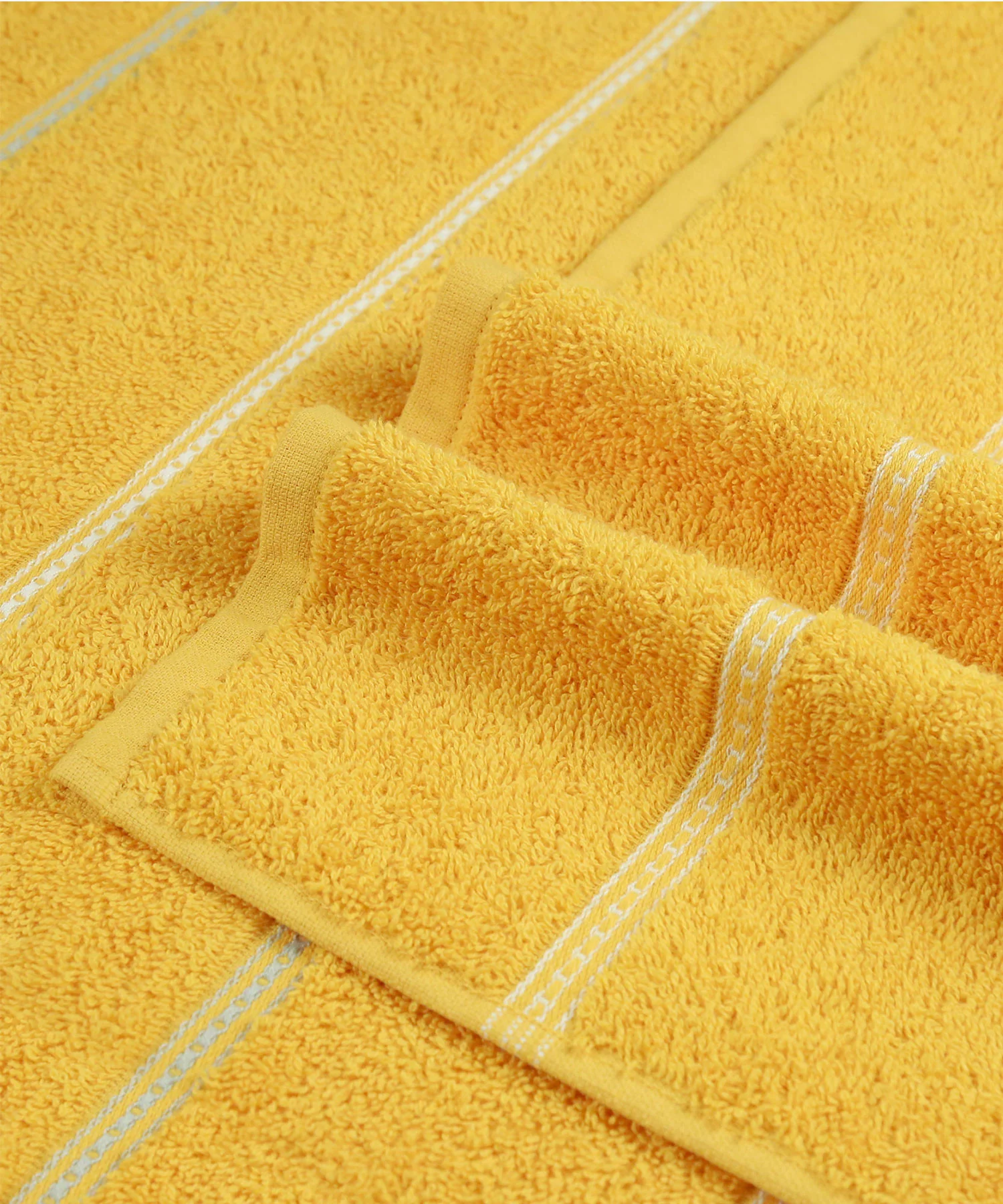 Urban Comfort 2 Pc Hand Towel Set, Drama Yellow| 450 GSM Cotton|Dry Fast - Image 7