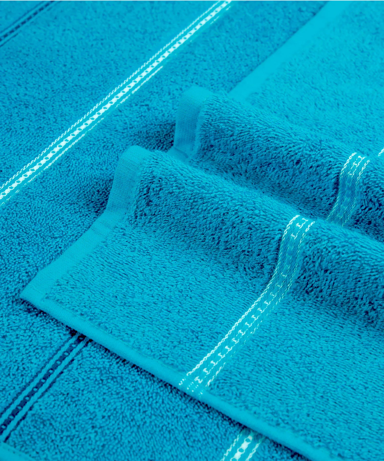 Urban Comfort 2 Pc Hand Towel Set,Tiffany Teal| 450 GSM Cotton|Dry Fast - Image 6