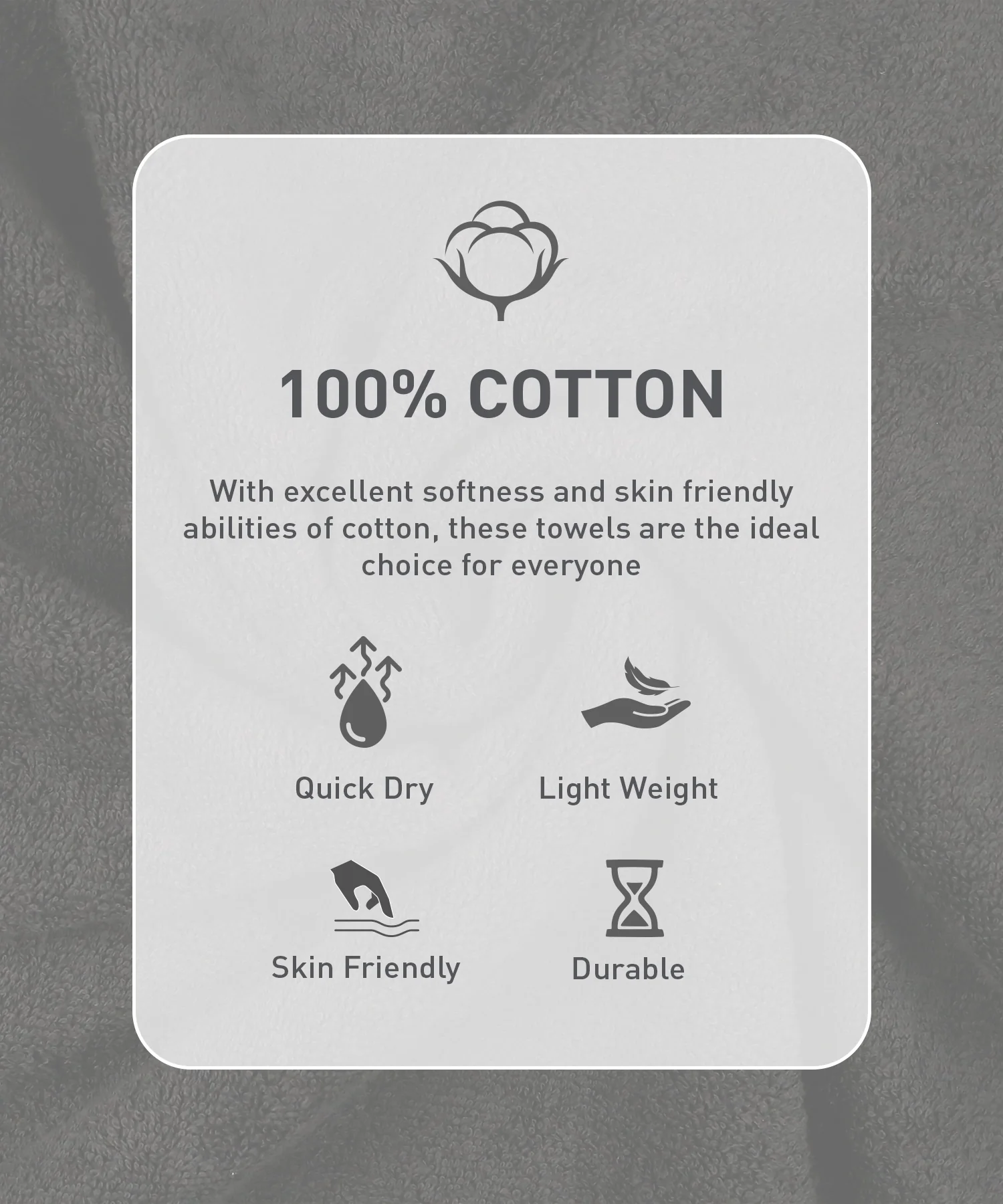 Urban Comfort Bath Towel, Black| 450 GSM Cotton - Image 4