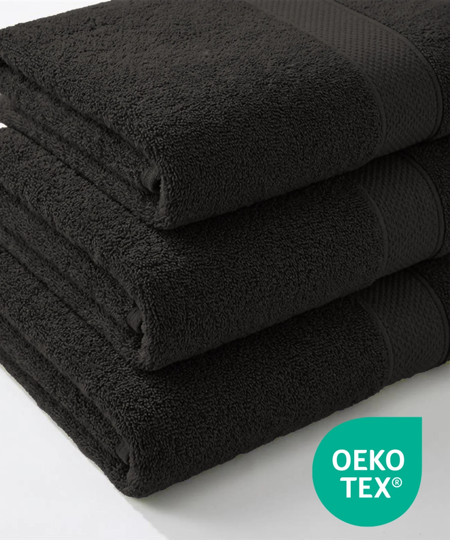 Urban Comfort Bath Towel, Black| 450 GSM Cotton - Image 7