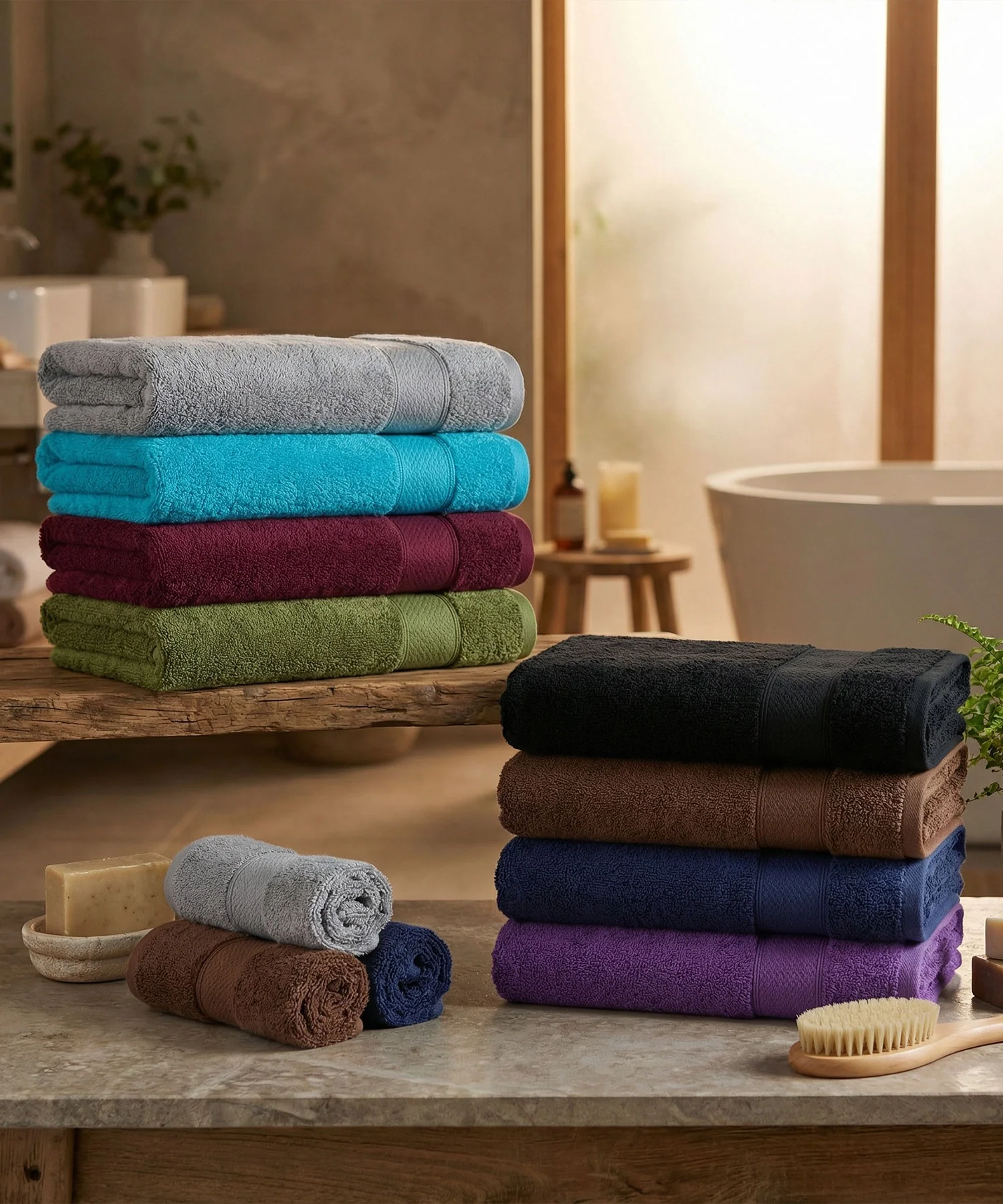 Urban Comfort Bath Towel, Black| 450 GSM Cotton - Image 9