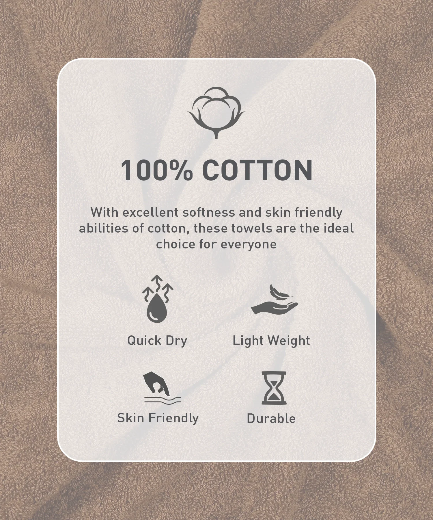 Urban Comfort Bath Towel, Coconut Shell| 450 GSM Cotton - Image 4