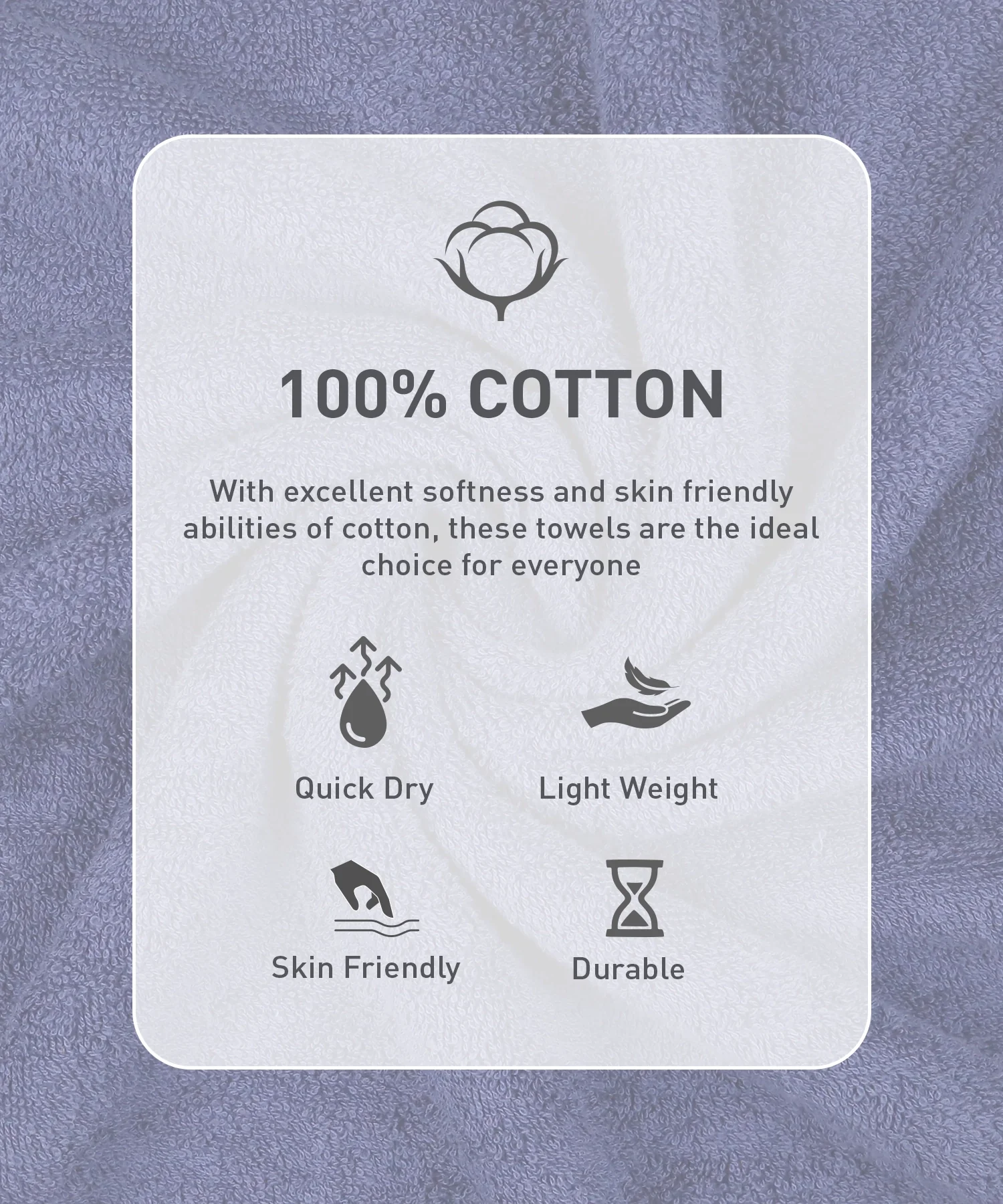 Urban Comfort Bath Towel, New Navy| 450 GSM Cotton - Image 4