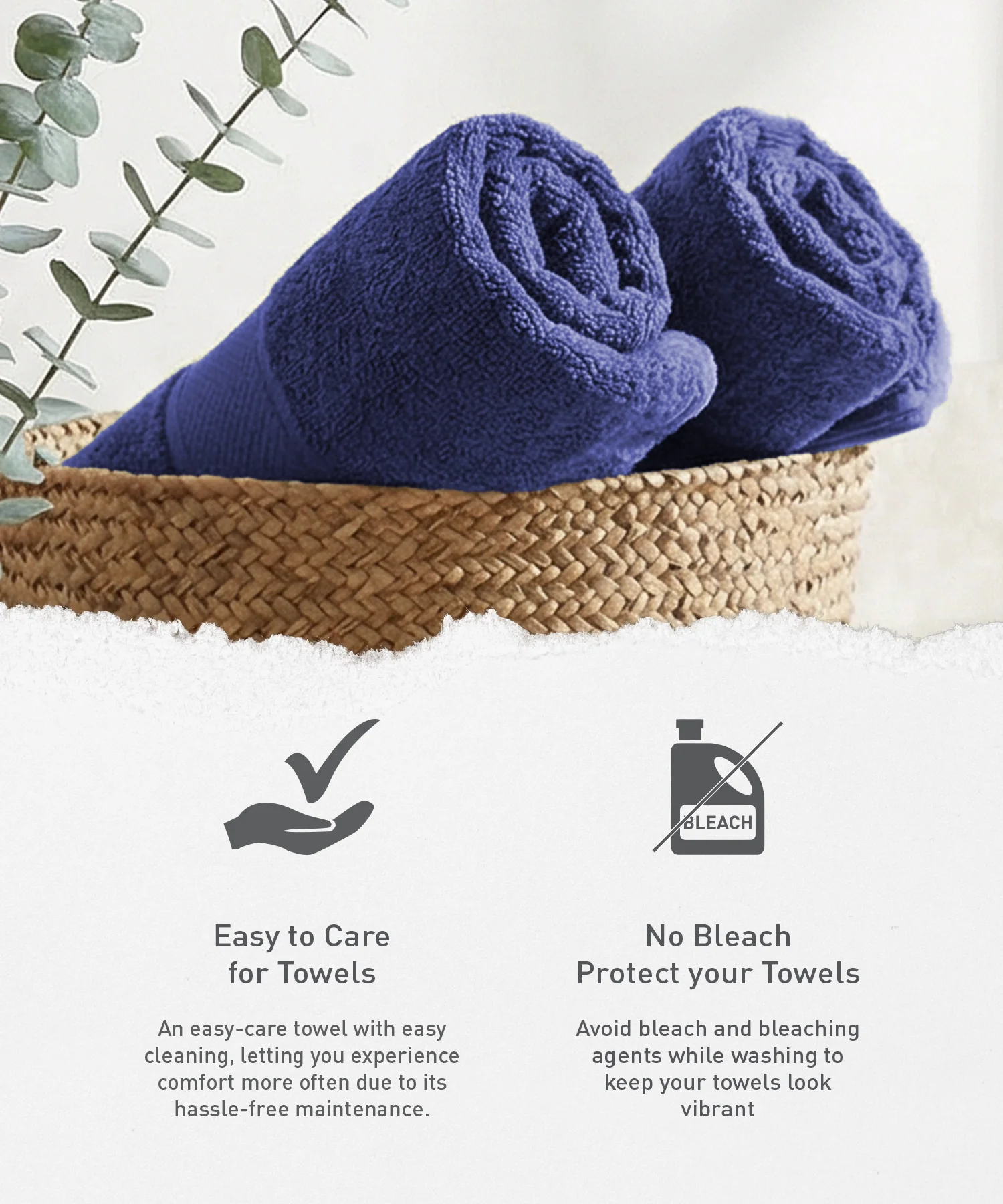 Urban Comfort Bath Towel, New Navy| 450 GSM Cotton - Image 5