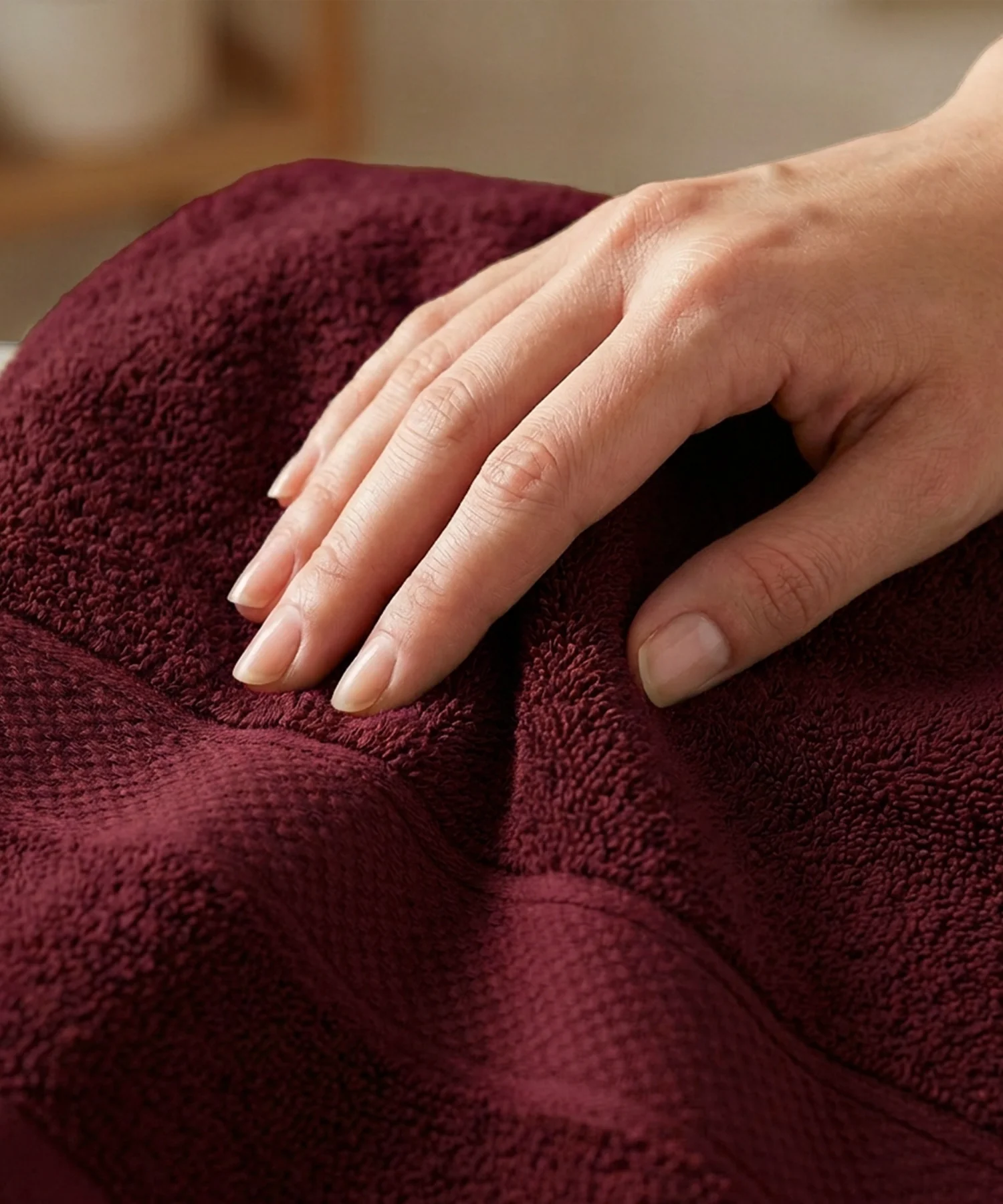 Urban Comfort Bath Towel, Wine Red| 450 GSM Cotton - Image 3