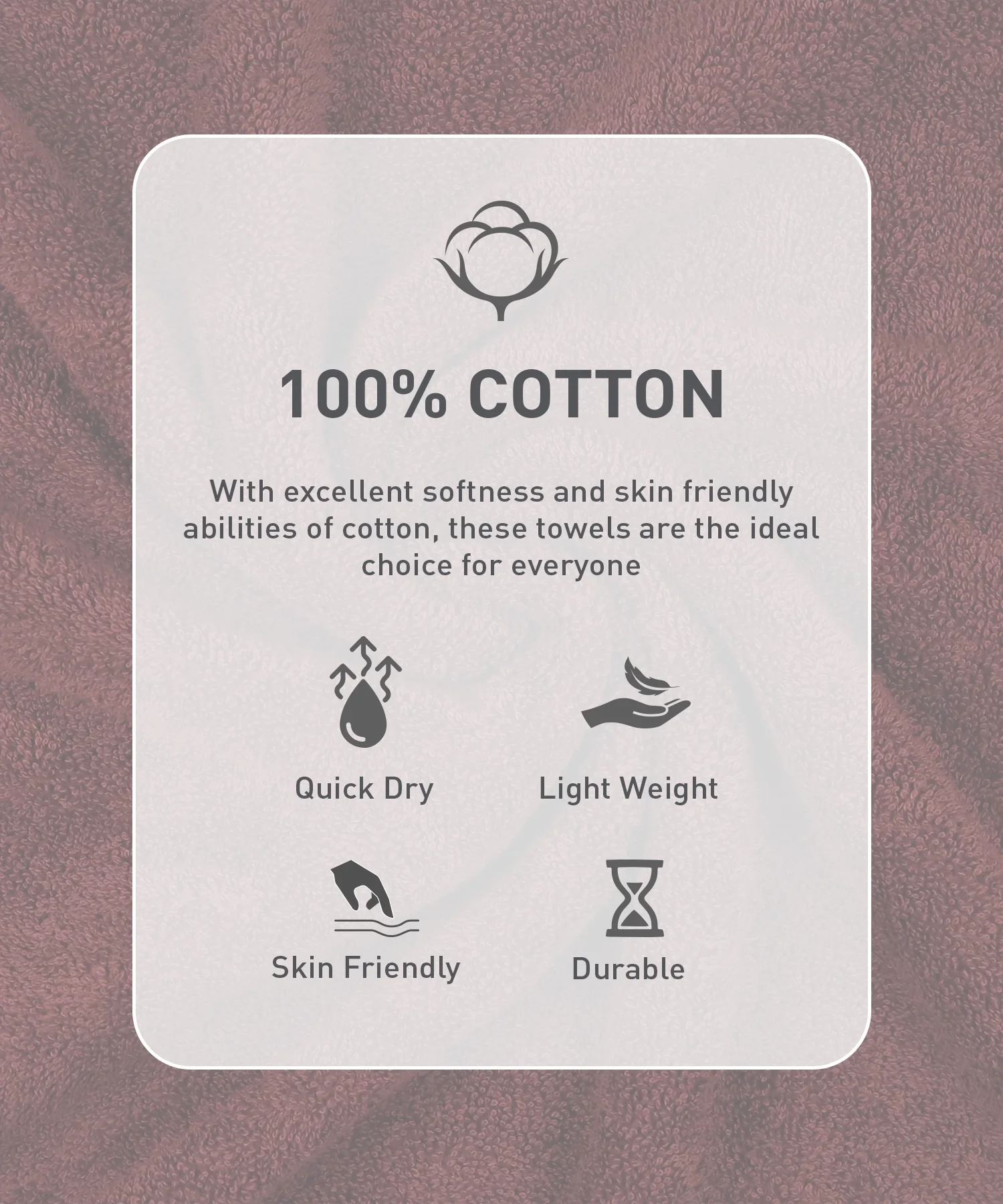 Urban Comfort Bath Towel, Wine Red| 450 GSM Cotton - Image 4