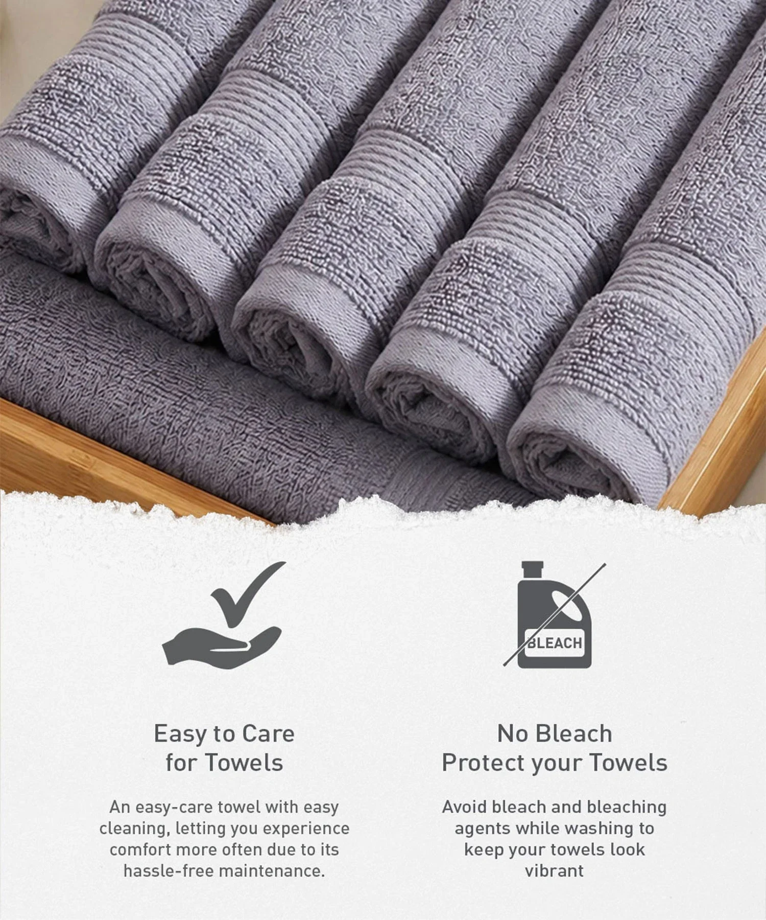 Urban Comfort 6Pc Face Towel Set, Charcoal| 450 GSM | 100% Cotton - Image 6