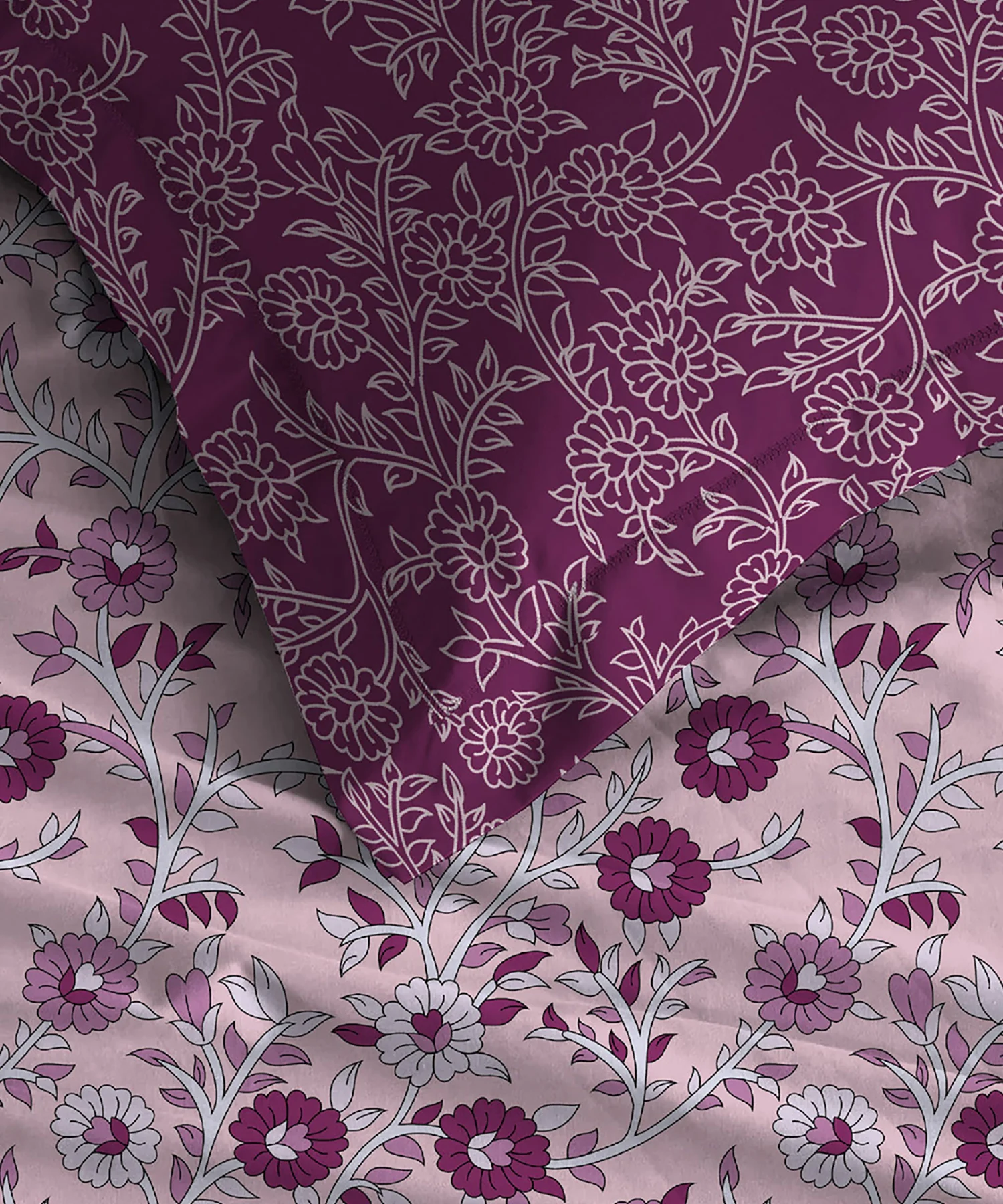 Urban Comfort Queen Bedsheet Set, Desert Garden Pink |144 TC Cotton| 2 Pillow Covers - Image 3